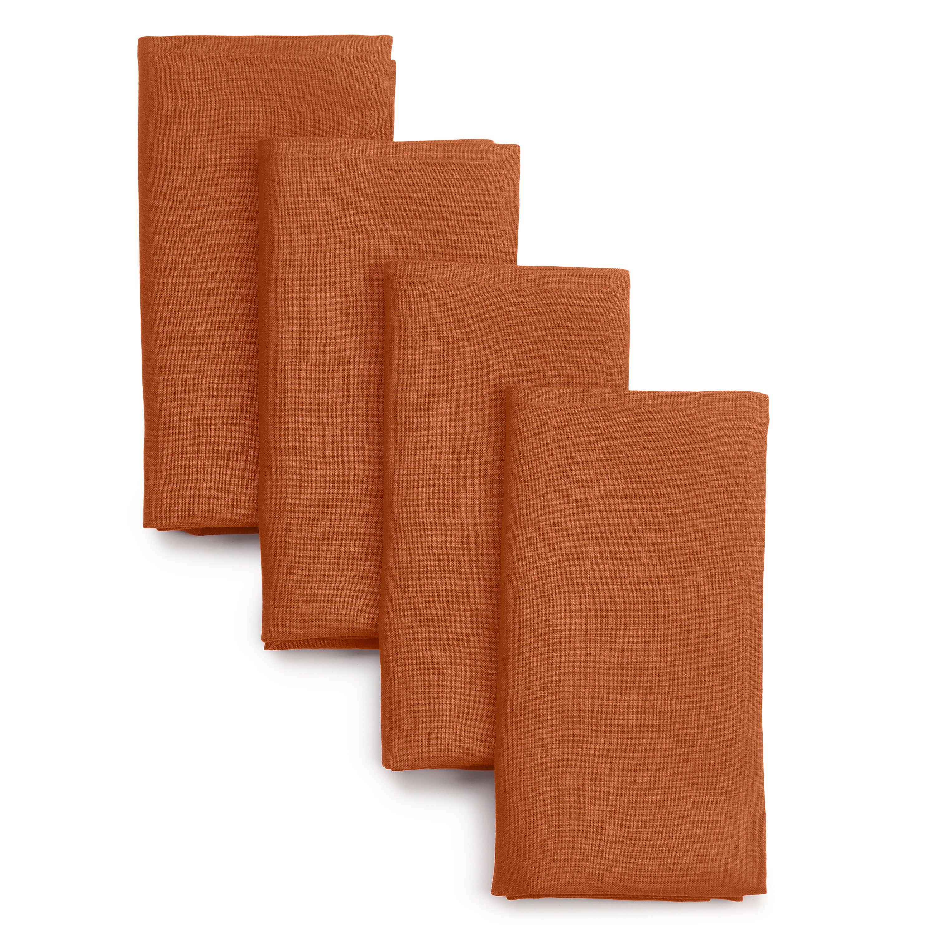 Rust Linen Napkins, Hemmed, 18 x 18 inch, 4 pcs