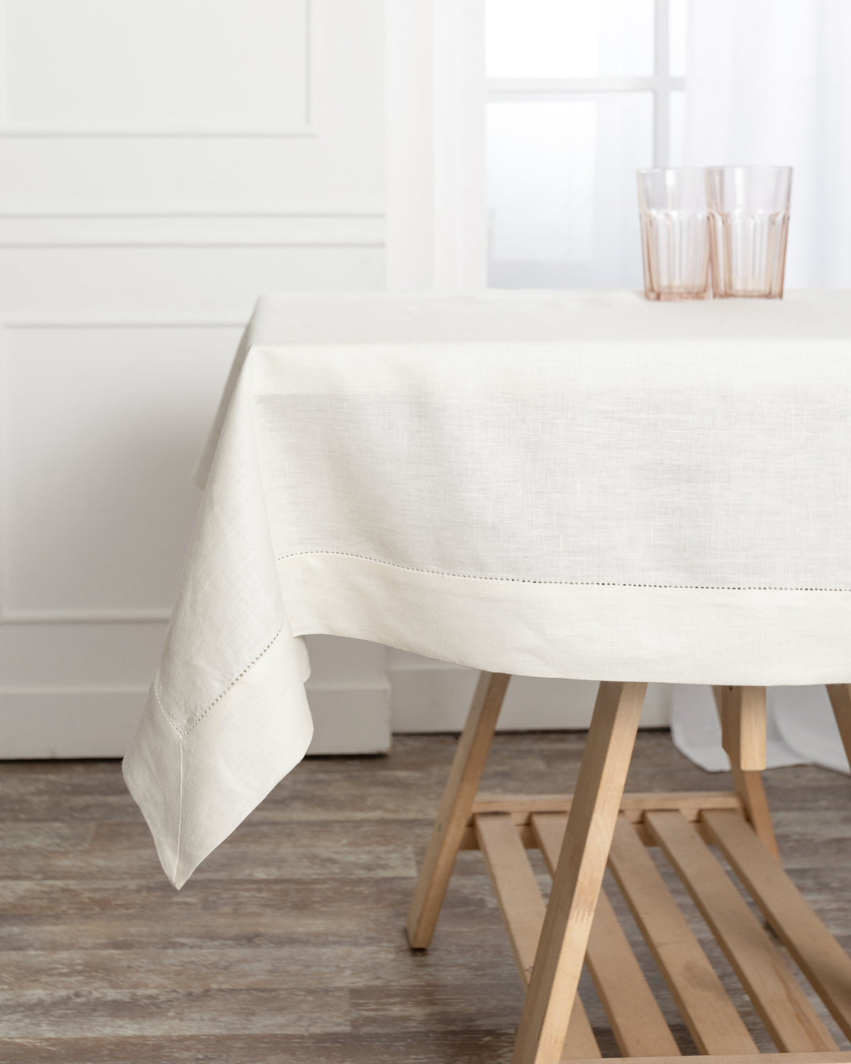 Cream Linen Tablecloth - Hemstitch