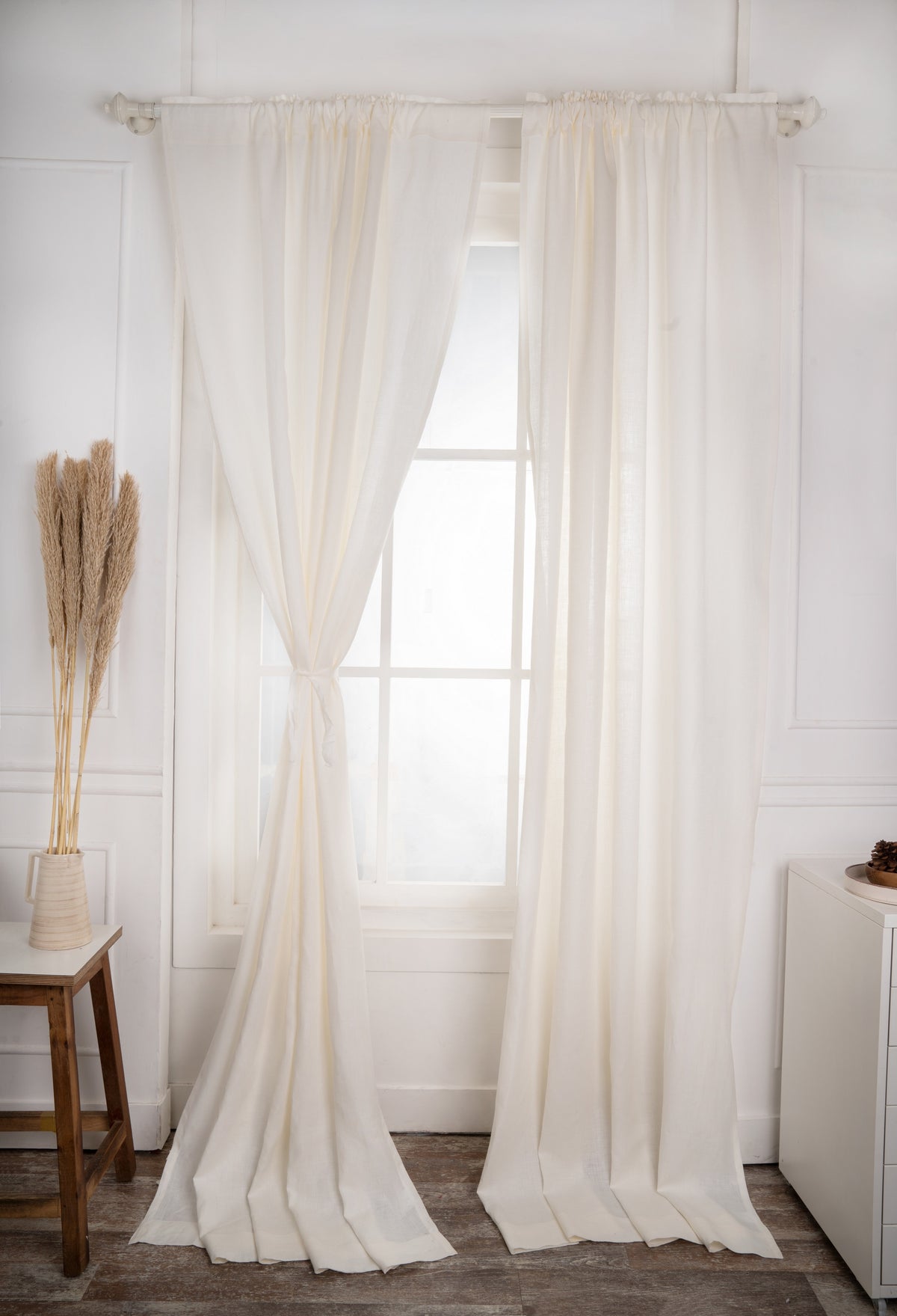 Ivory Linen Curtain | Set of 2