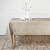 Natural Linen Tablecloth, Hemmed