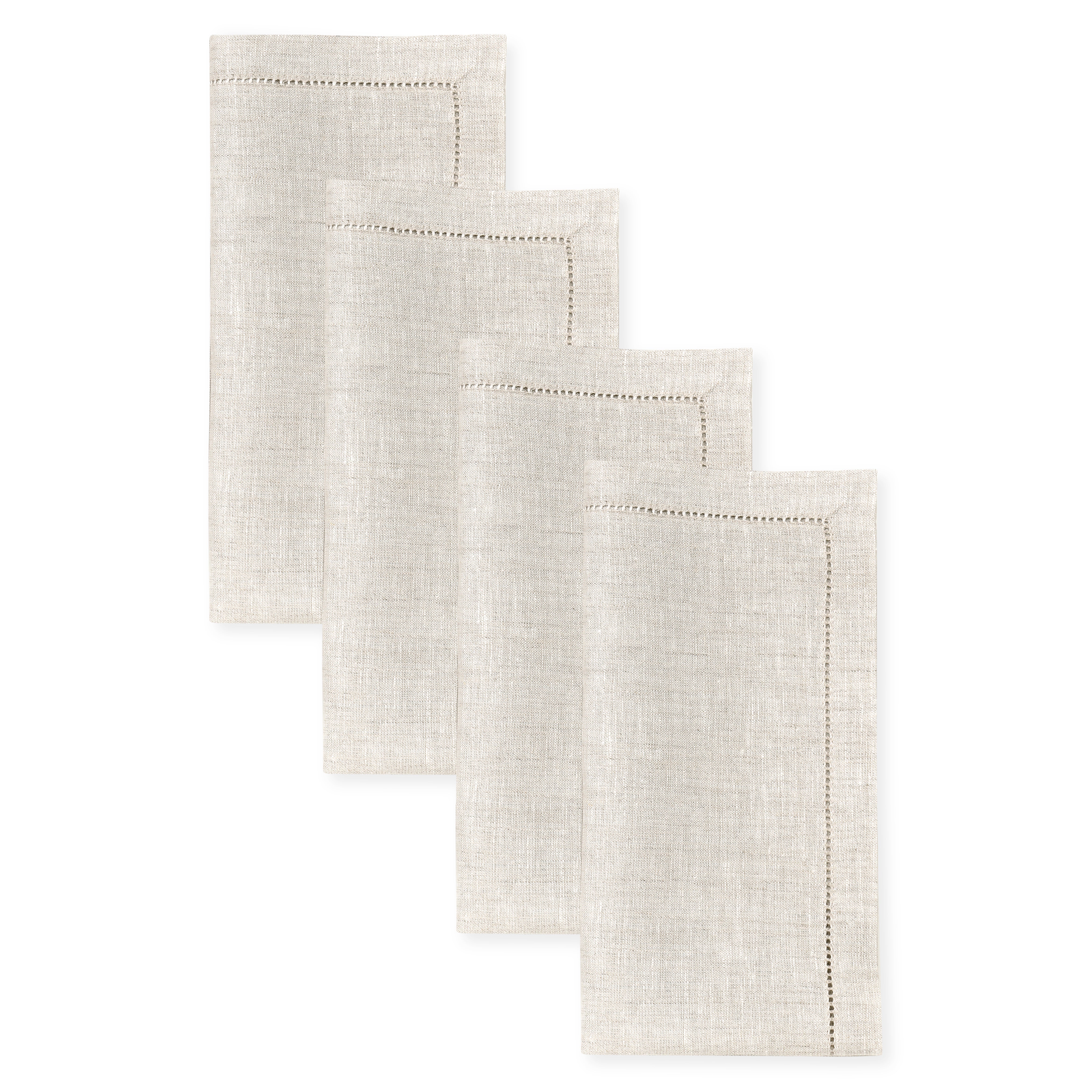 Signature Linen™ Light Natural Dinner Napkins - Hemstitch, 4 pcs