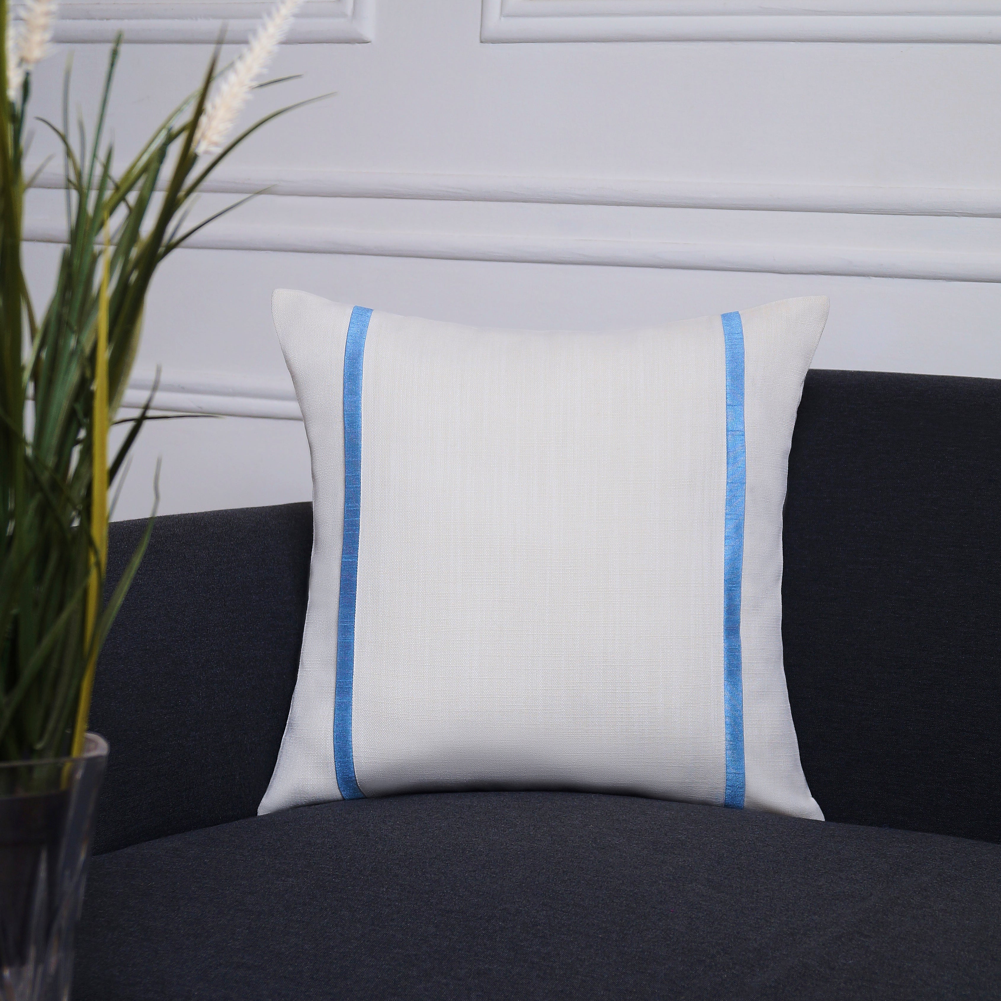 Drift Pillow Cover - White and Blue