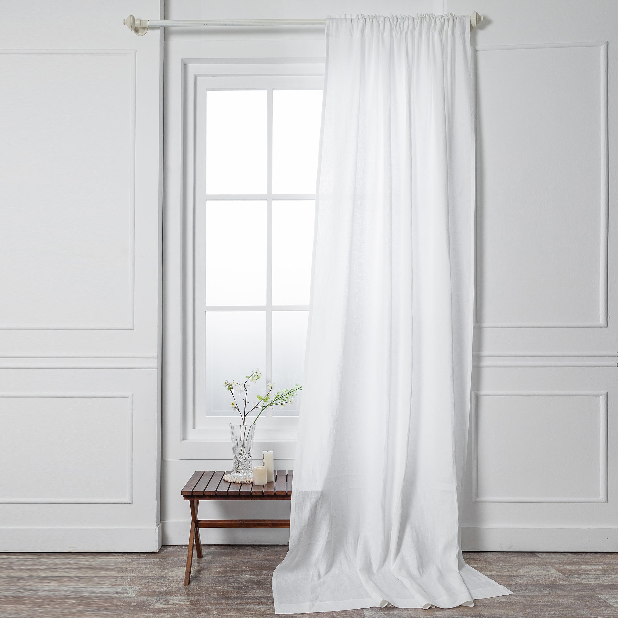 White Linen Curtain - 