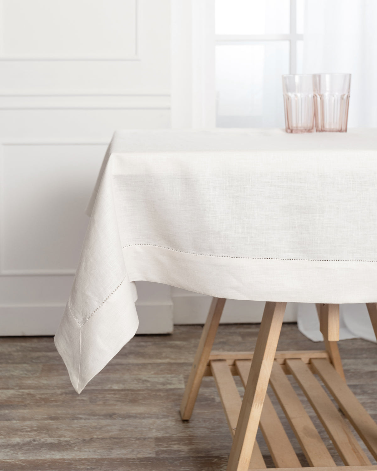 Ivory Linen Tablecloth - Hemstitch
