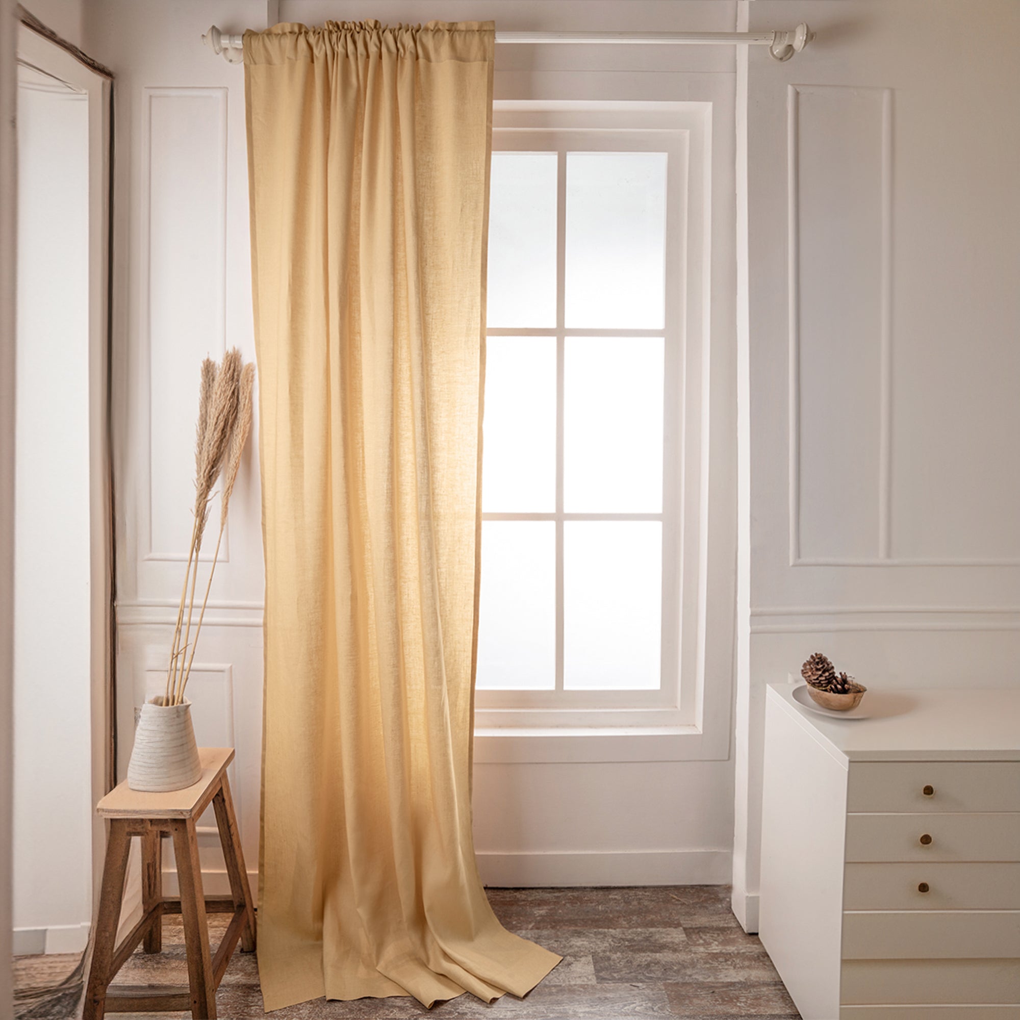 Beige Linen Curtain | Set of 2