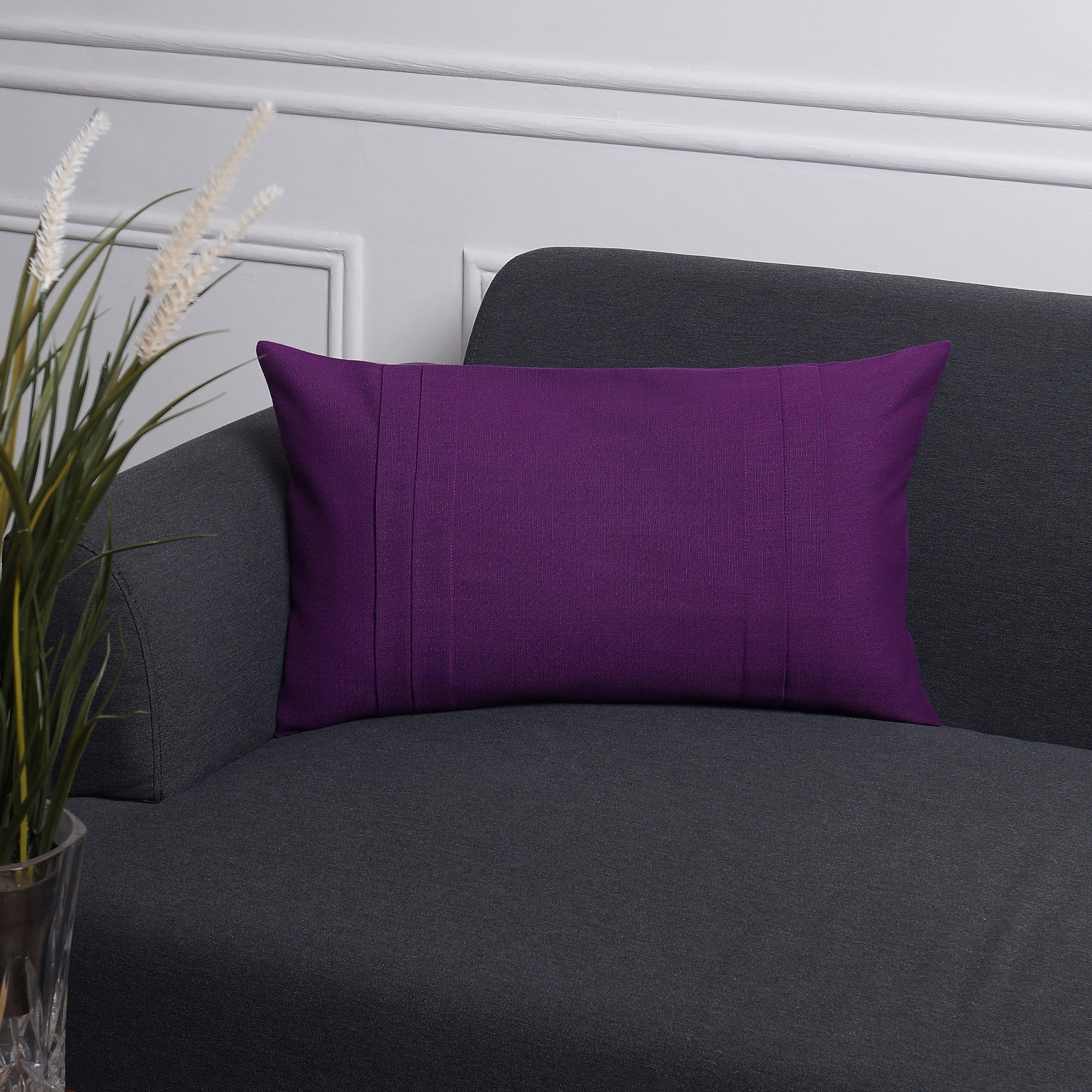 Linear Bliss Pillow Cover Rectangle - Purple