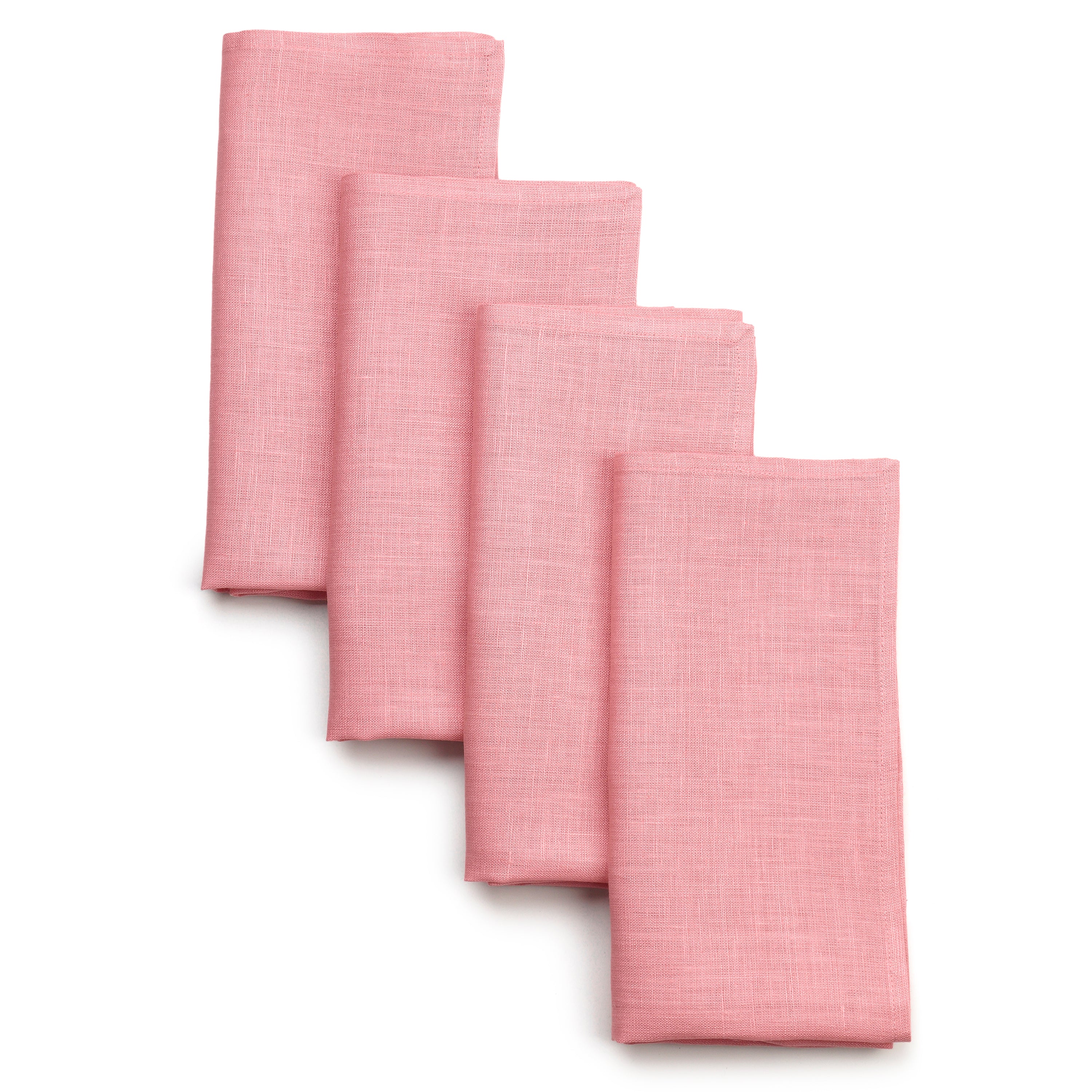 Dusty Pink Linen Napkins, Hemmed, 18 x 18 inch, 4 pcs