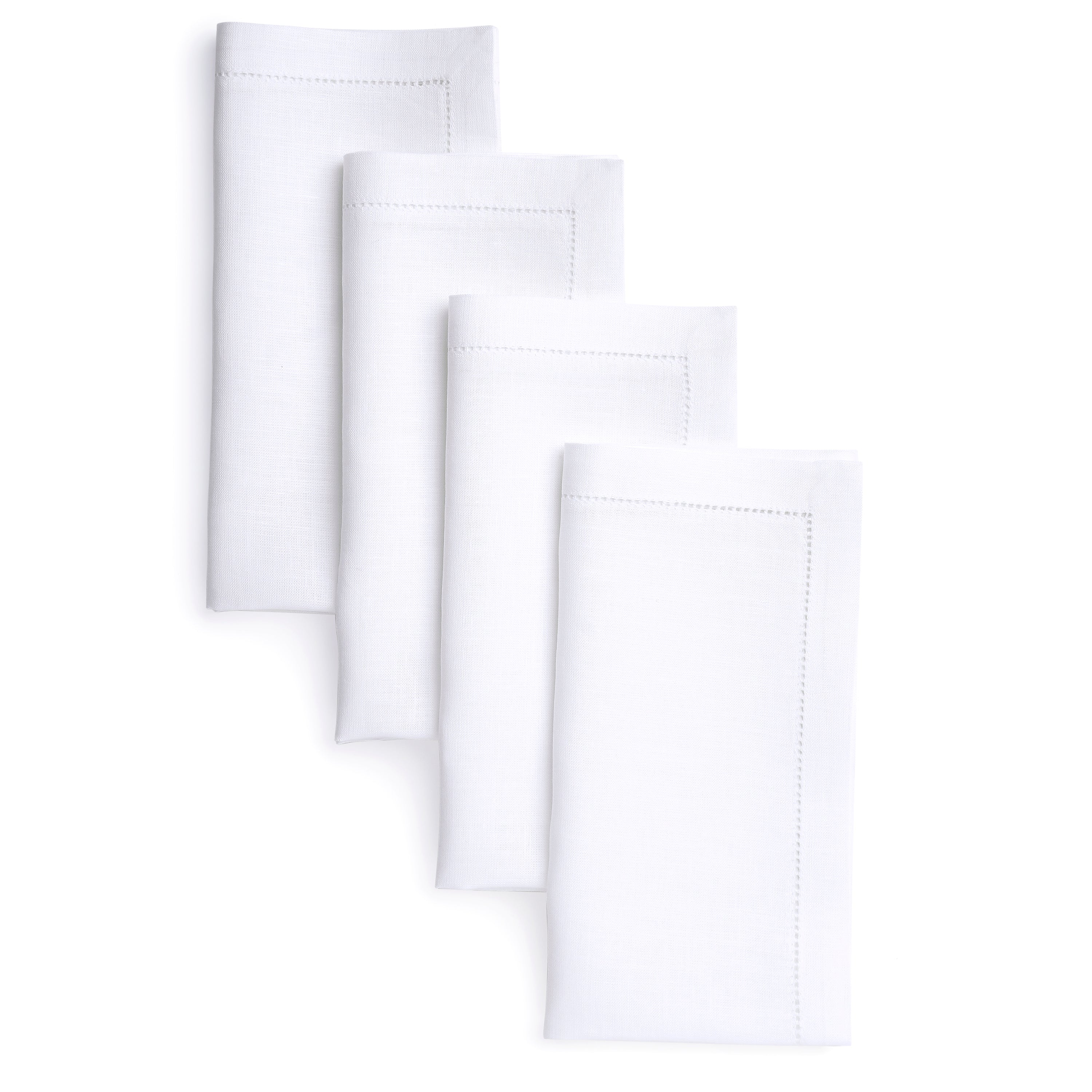 White Linen Napkins, Hemstitch, 20 x 20 inch, 4 pcs