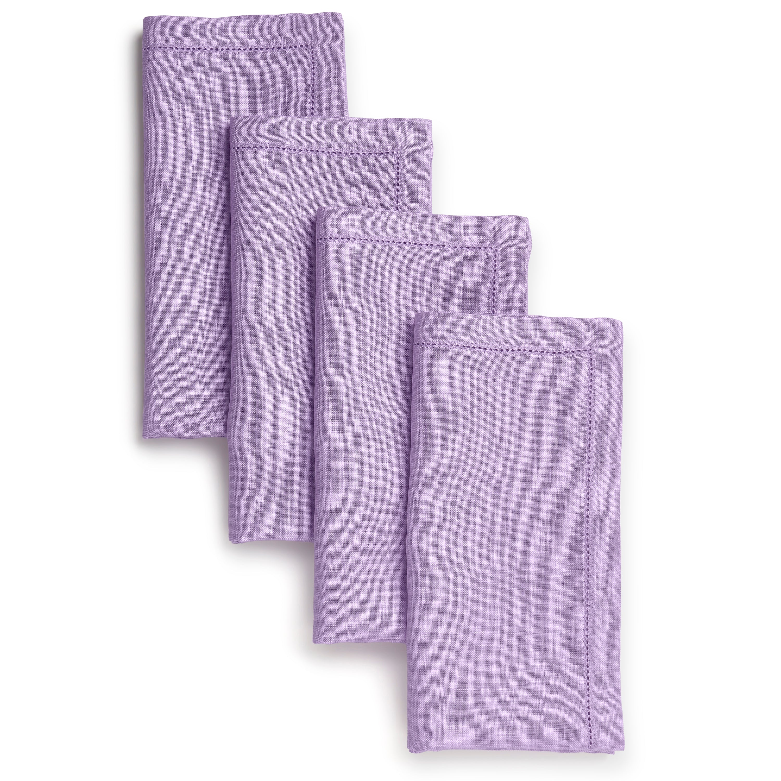 Lavender Linen Napkins, Hemstitch, 20 x 20 inch, 4 pcs