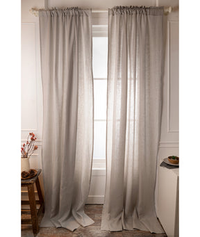 Silver Grey Linen Curtain | 1 Panel