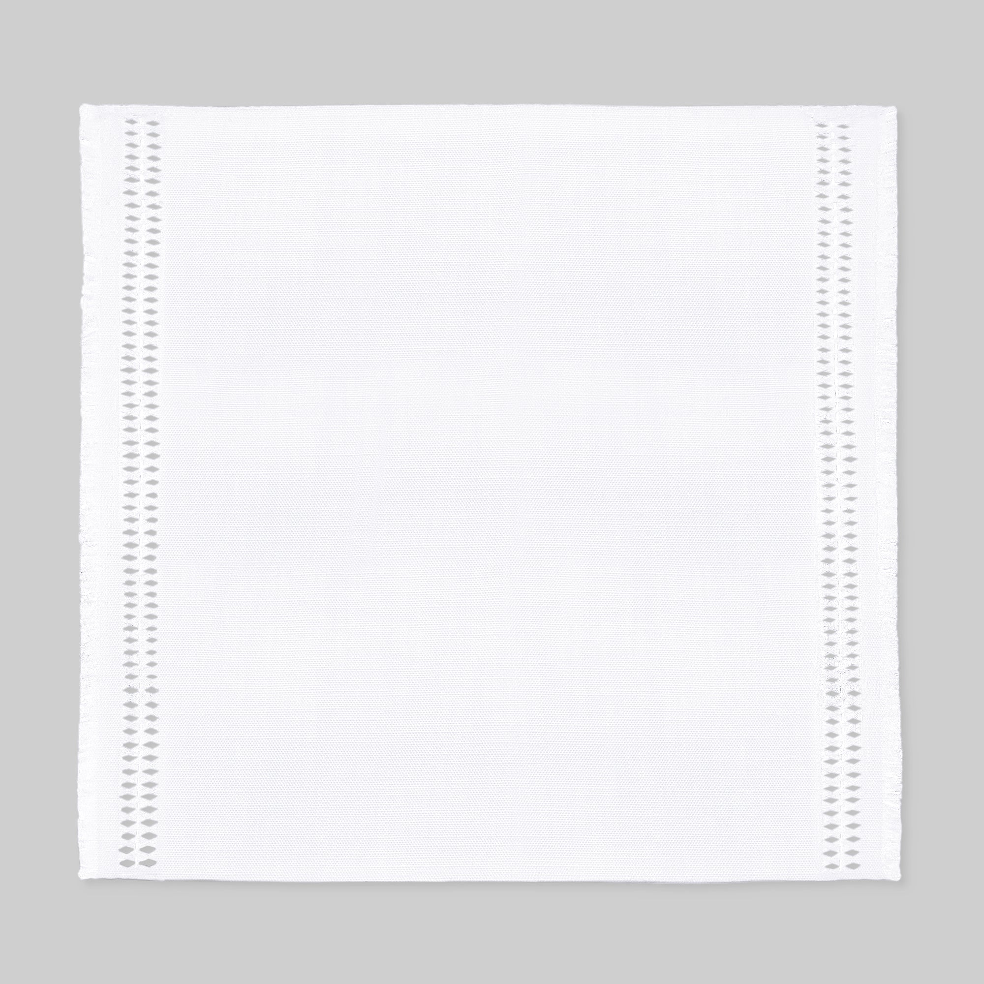 Chambray Cream & White Faux Linen Napkins, Hand Hemstitch, 20 x 20 inch, 6 pcs