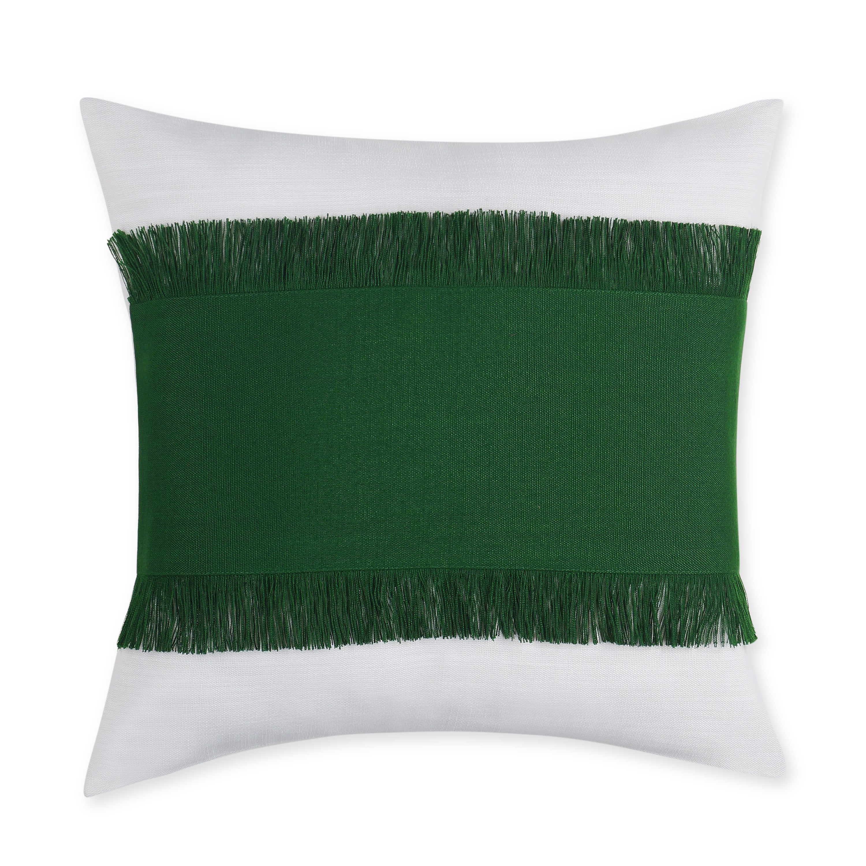 Bohemian Pillow Cover - White and Eden Green