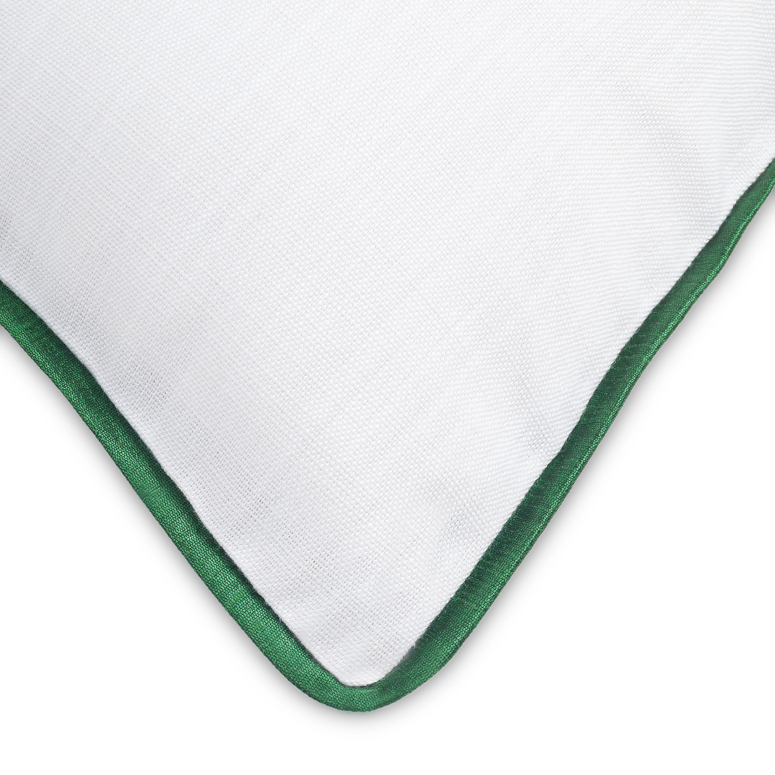 Marrow Edge Pillow Cover - White and Emerald Green