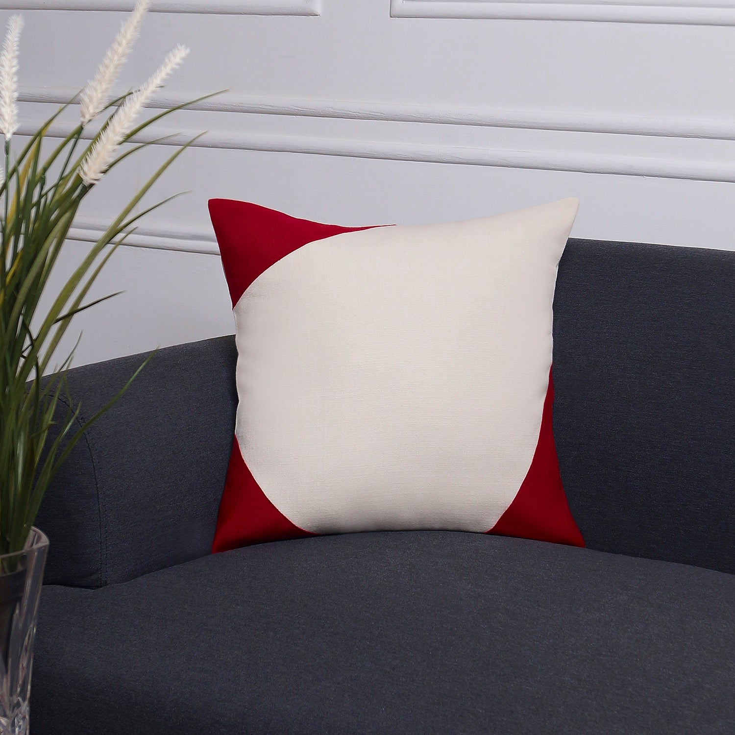 Serendipity Pillow Cover - Ivory and Red