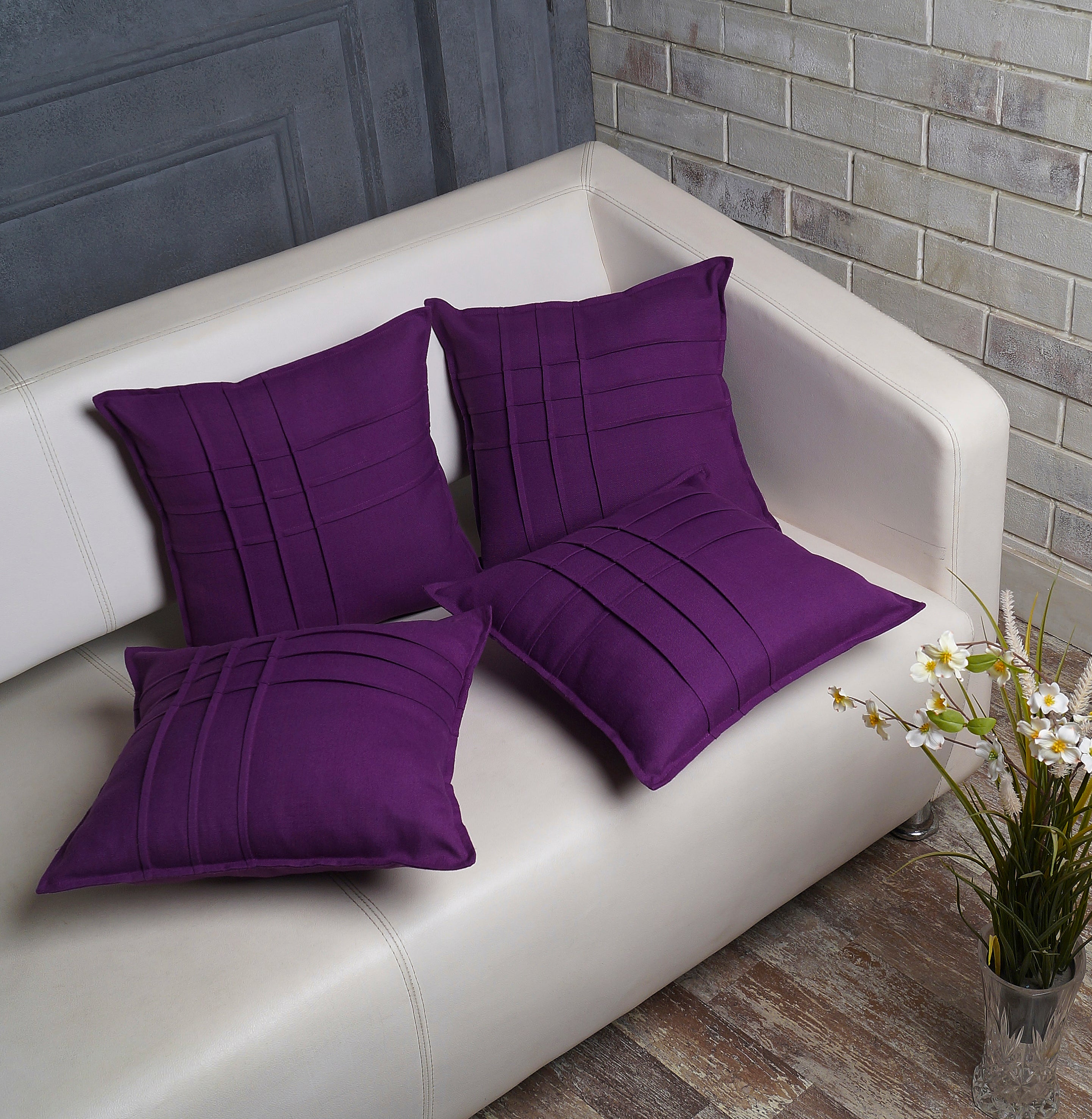 Lattice Pillow Cover - Purple