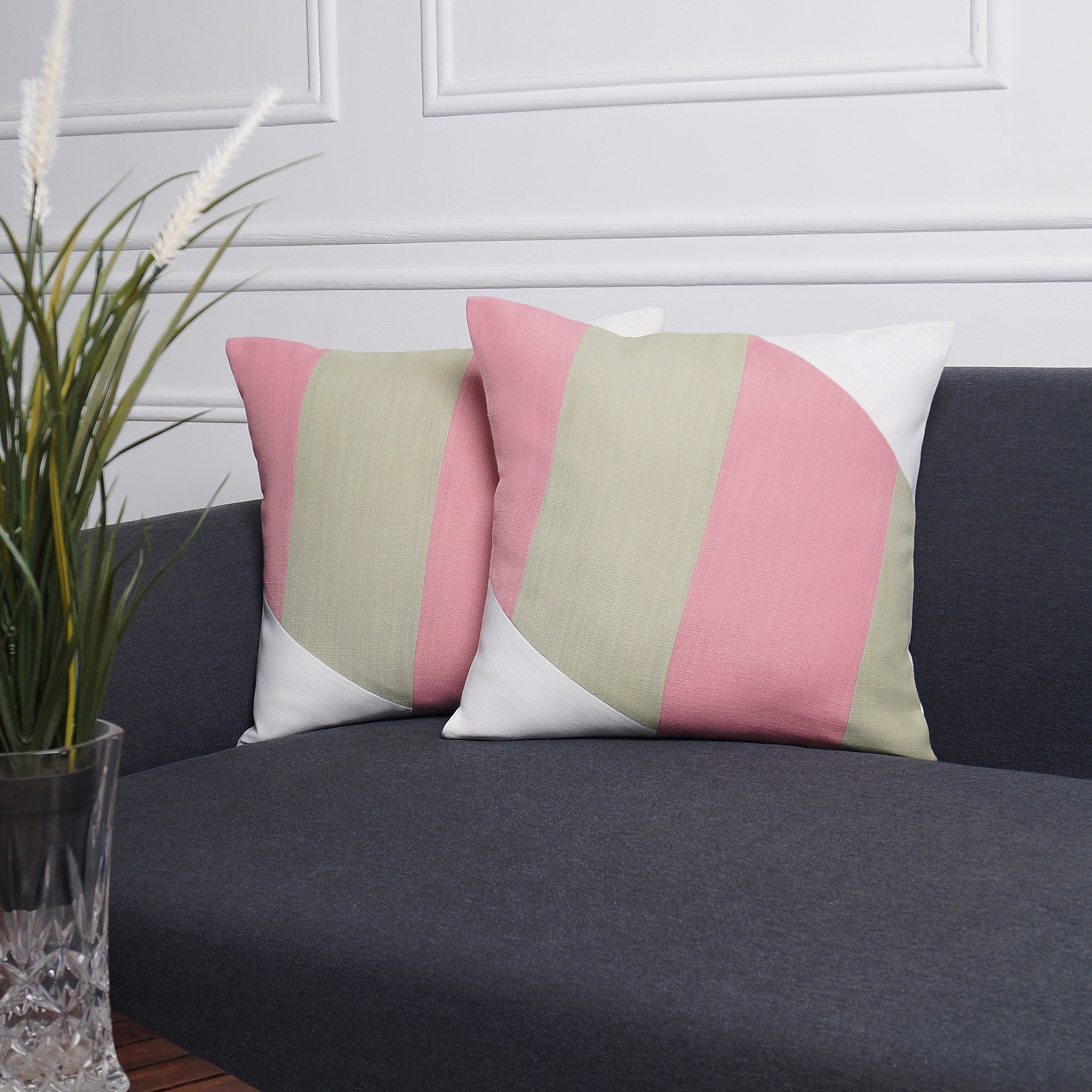 Dreamscape Pillow Cover - Dusty Pink and Sage Green