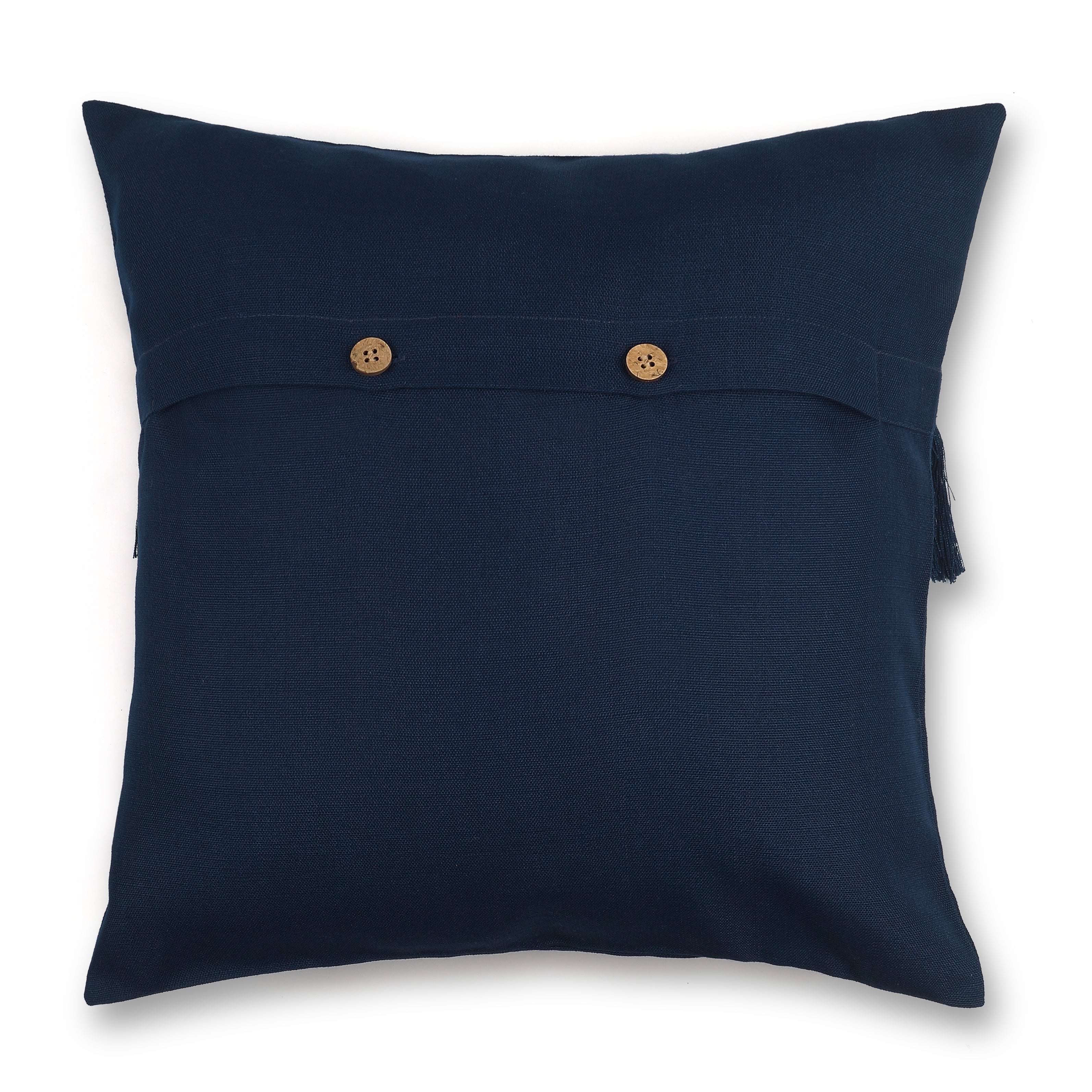 Bohemian Tassel Pillow Cover - Navy Blue