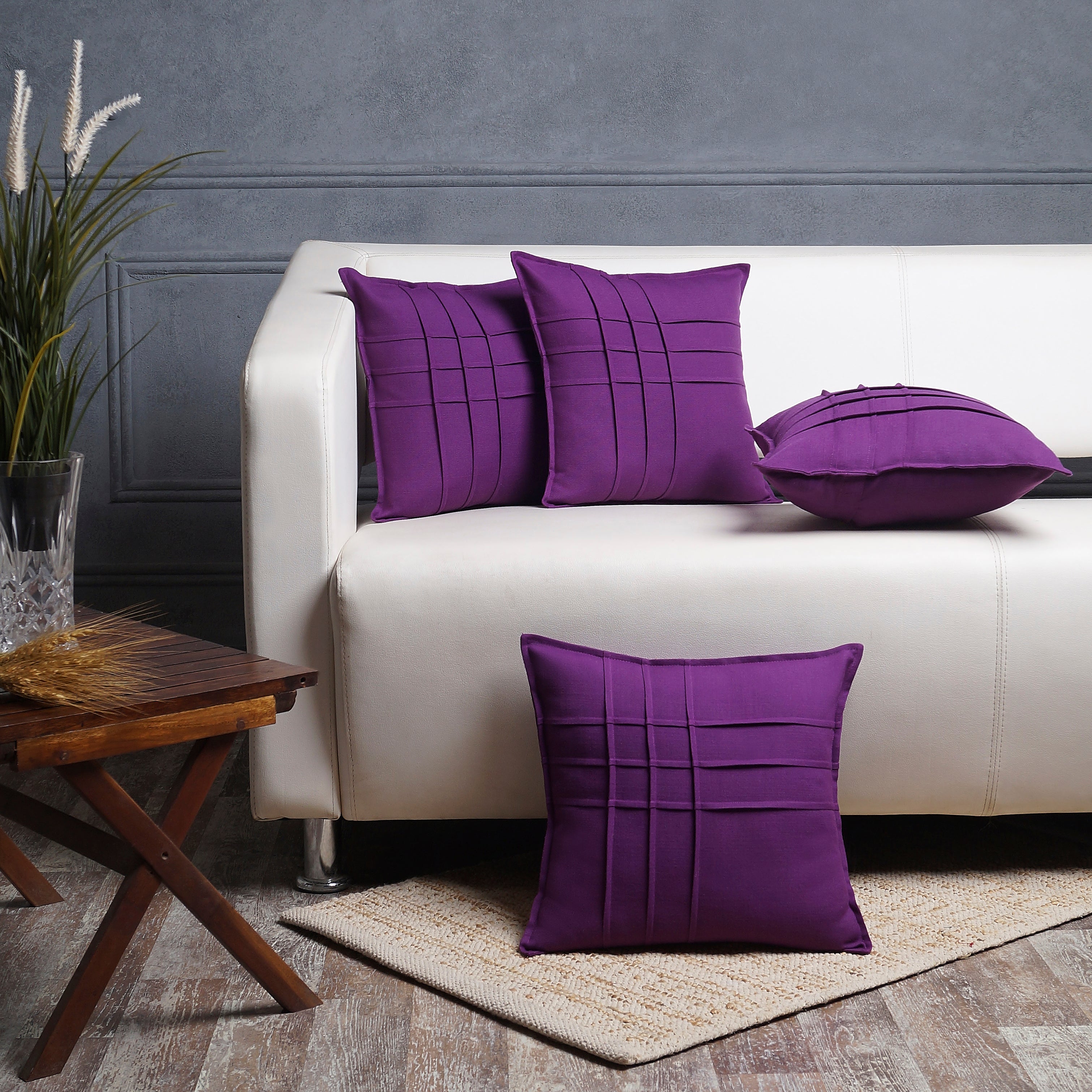 Lattice Pillow Cover - Purple