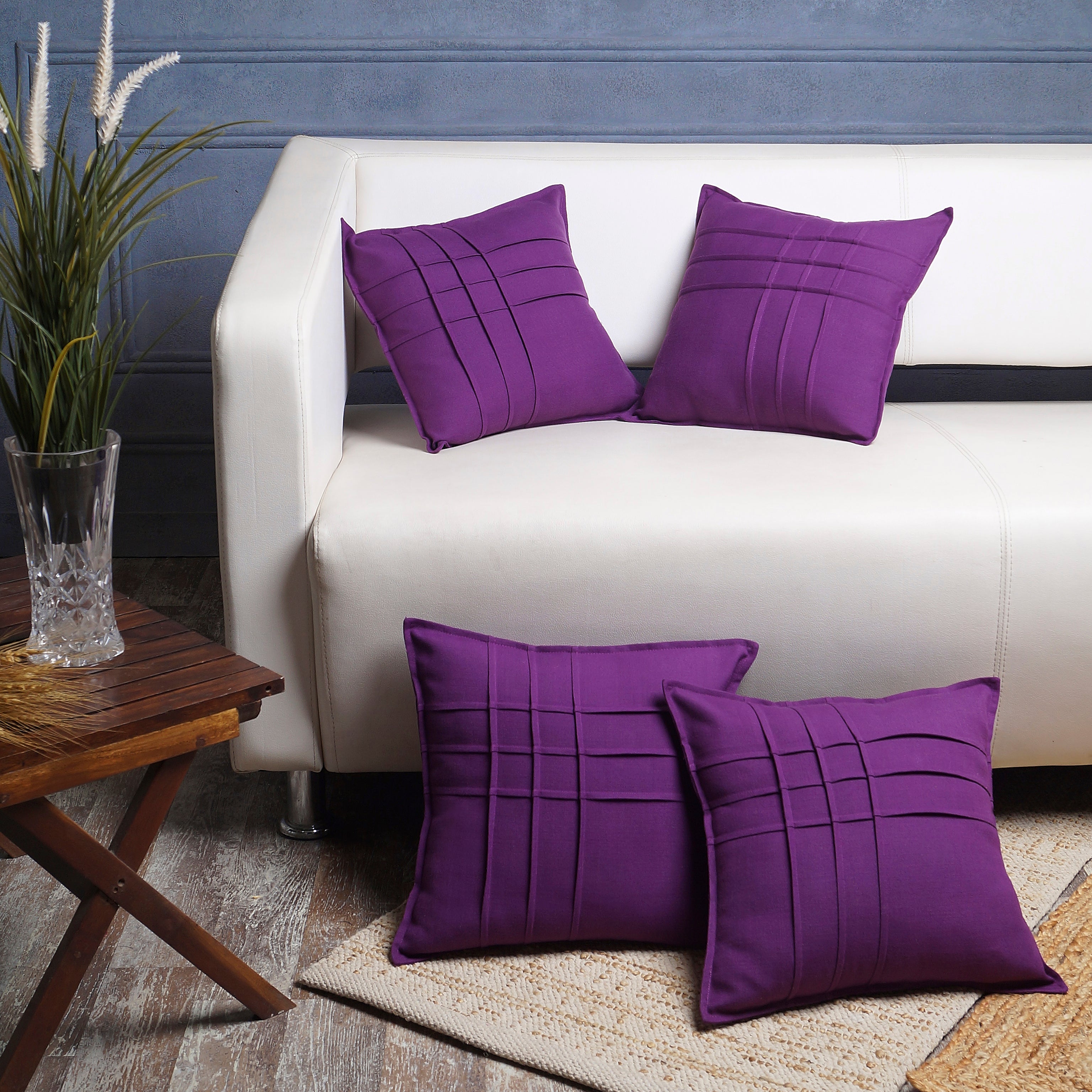 Lattice Pillow Cover - Purple