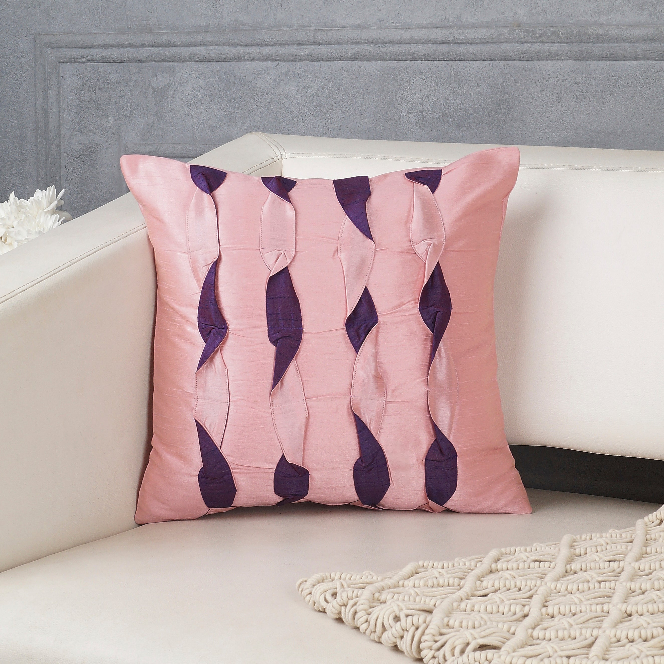 Orchid Wave Pillow Cover - Pink and Purple