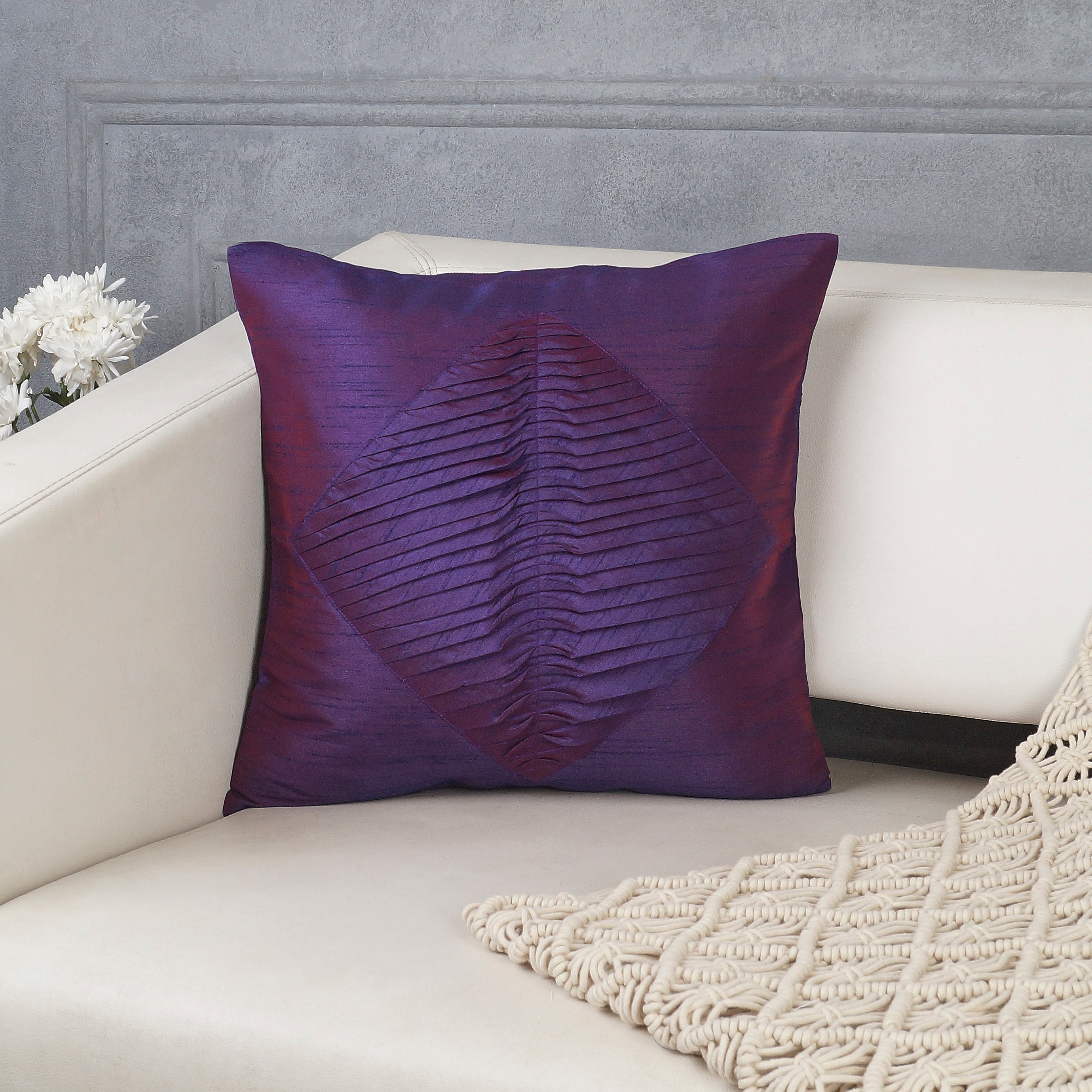 Prism Weave Pillow Cover - Purple