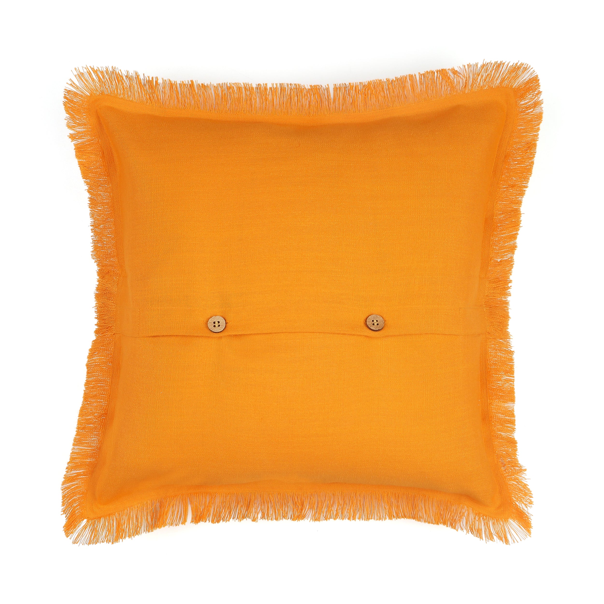 Bohemian Fringe Pillow Cover - Orange