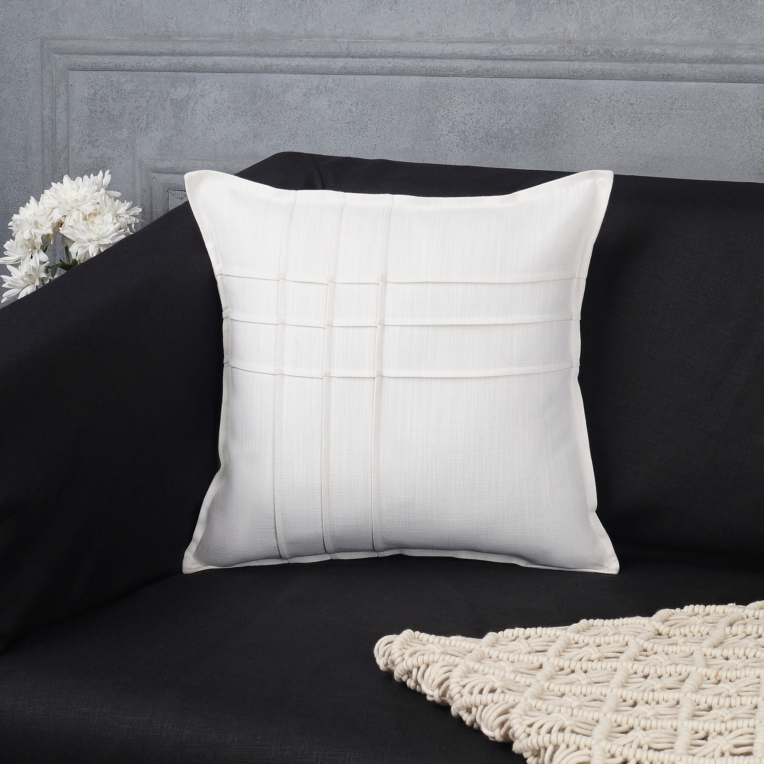 Lattice Pillow Cover - White