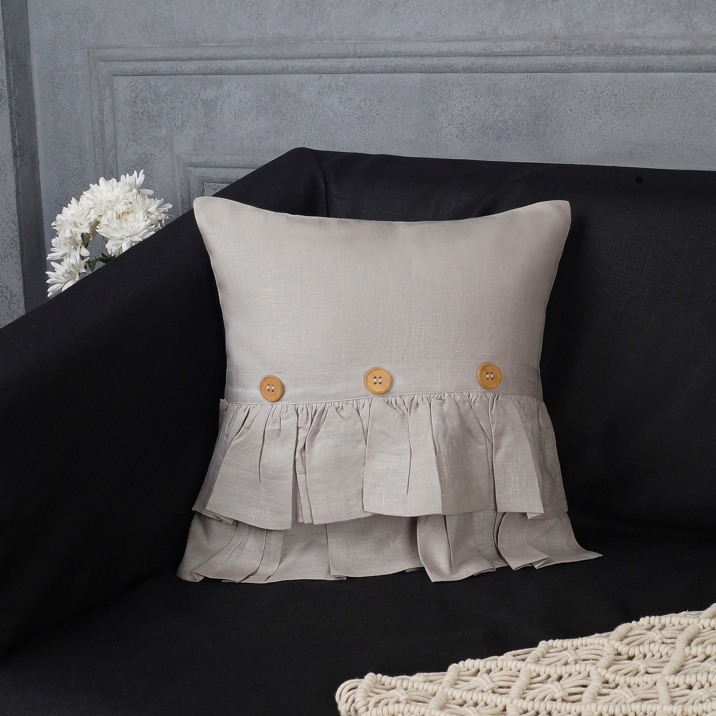 Prairie Dream Linen Pillow Cover - Natural