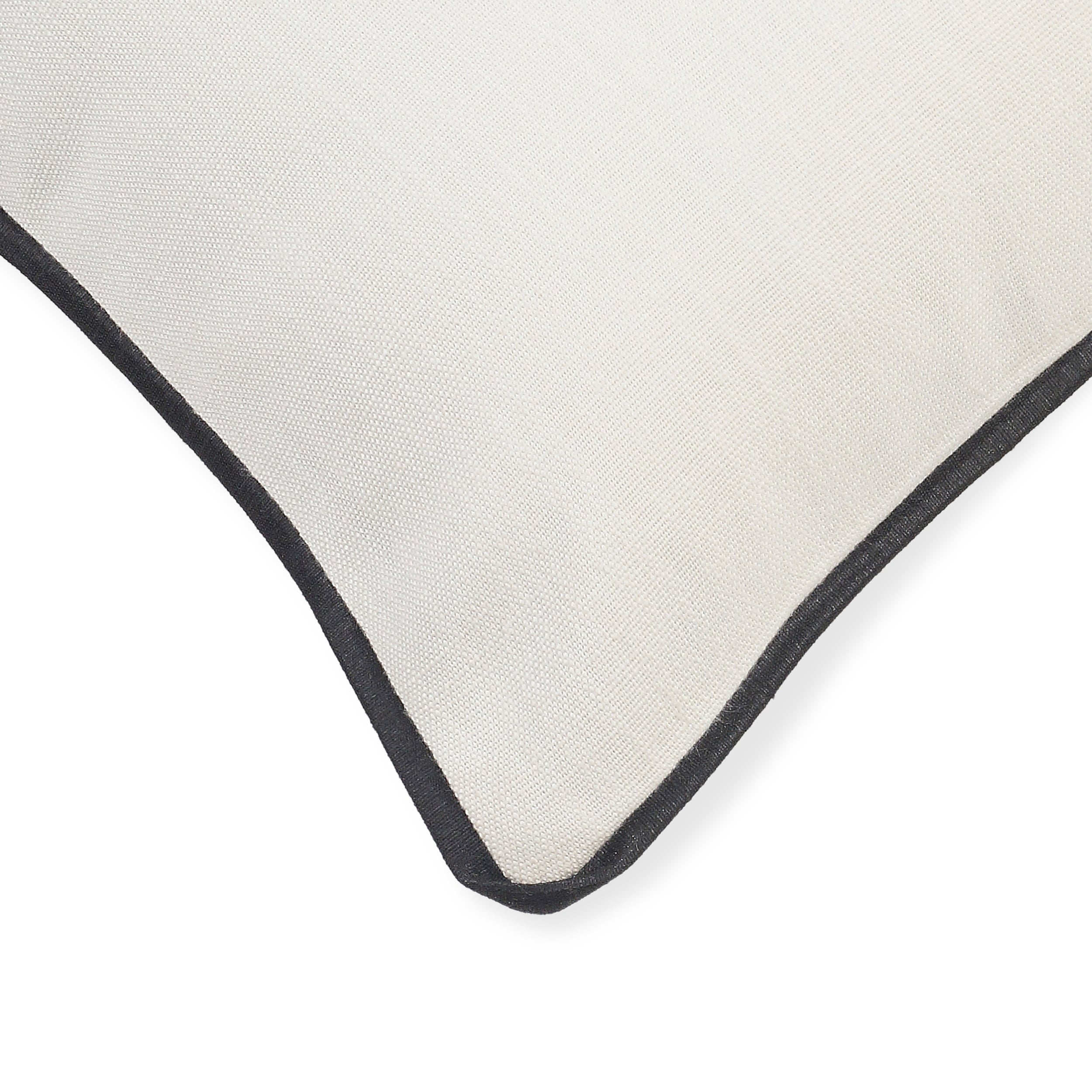 Marrow Edge Pillow Cover - White and Black