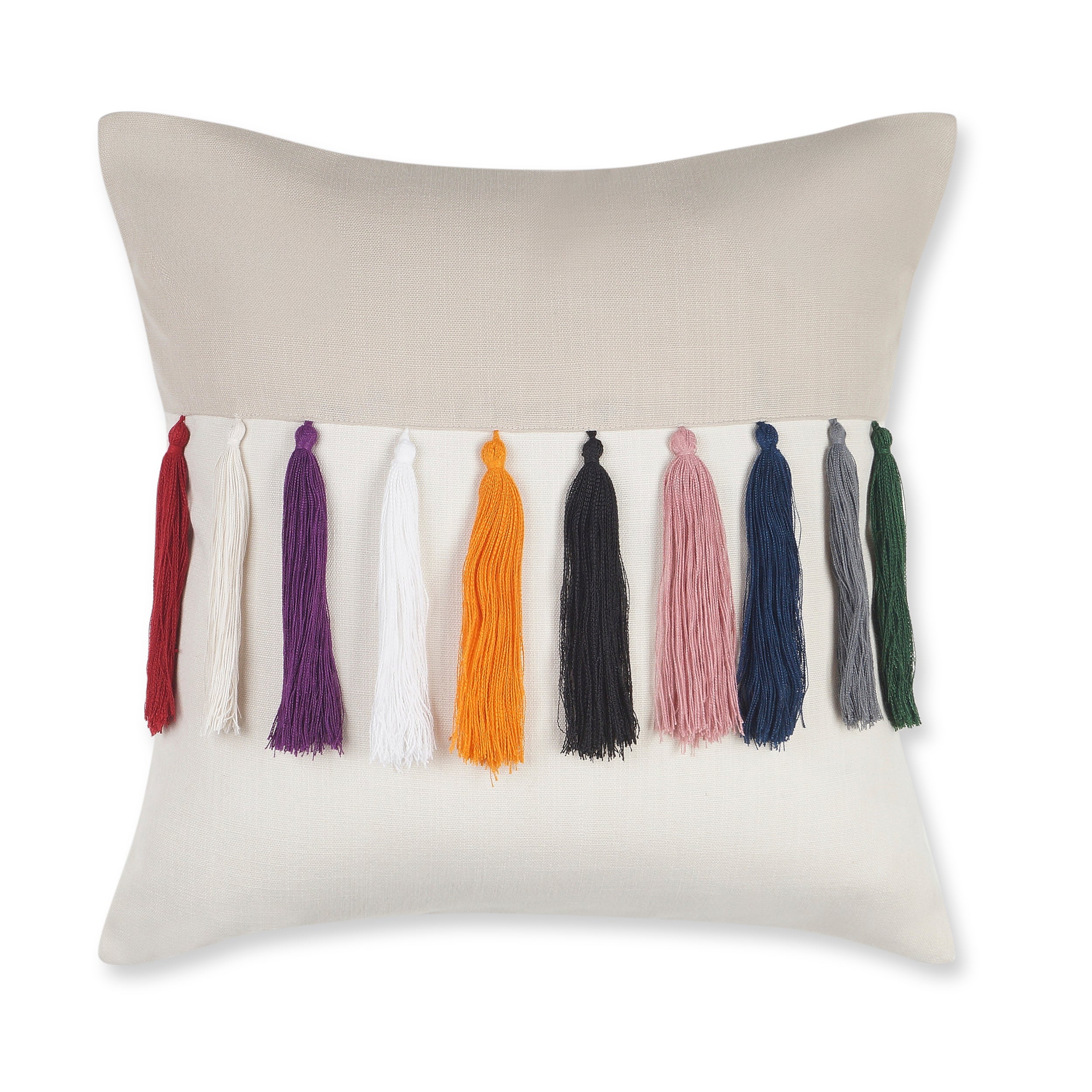 Bohemian Tassel Symphony Pillow Cover - Multicolor