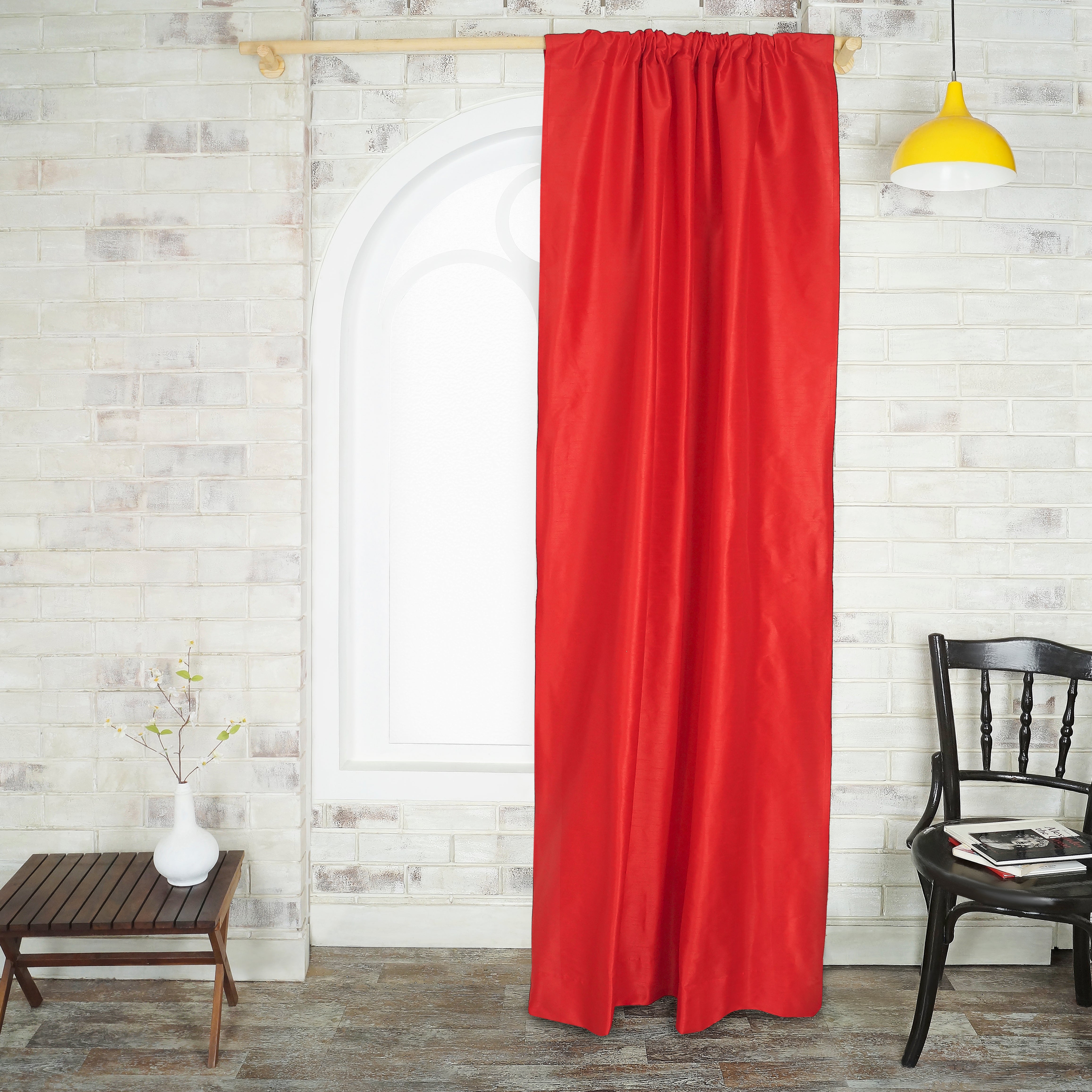 Tango Red Vegan Silk Curtain - 