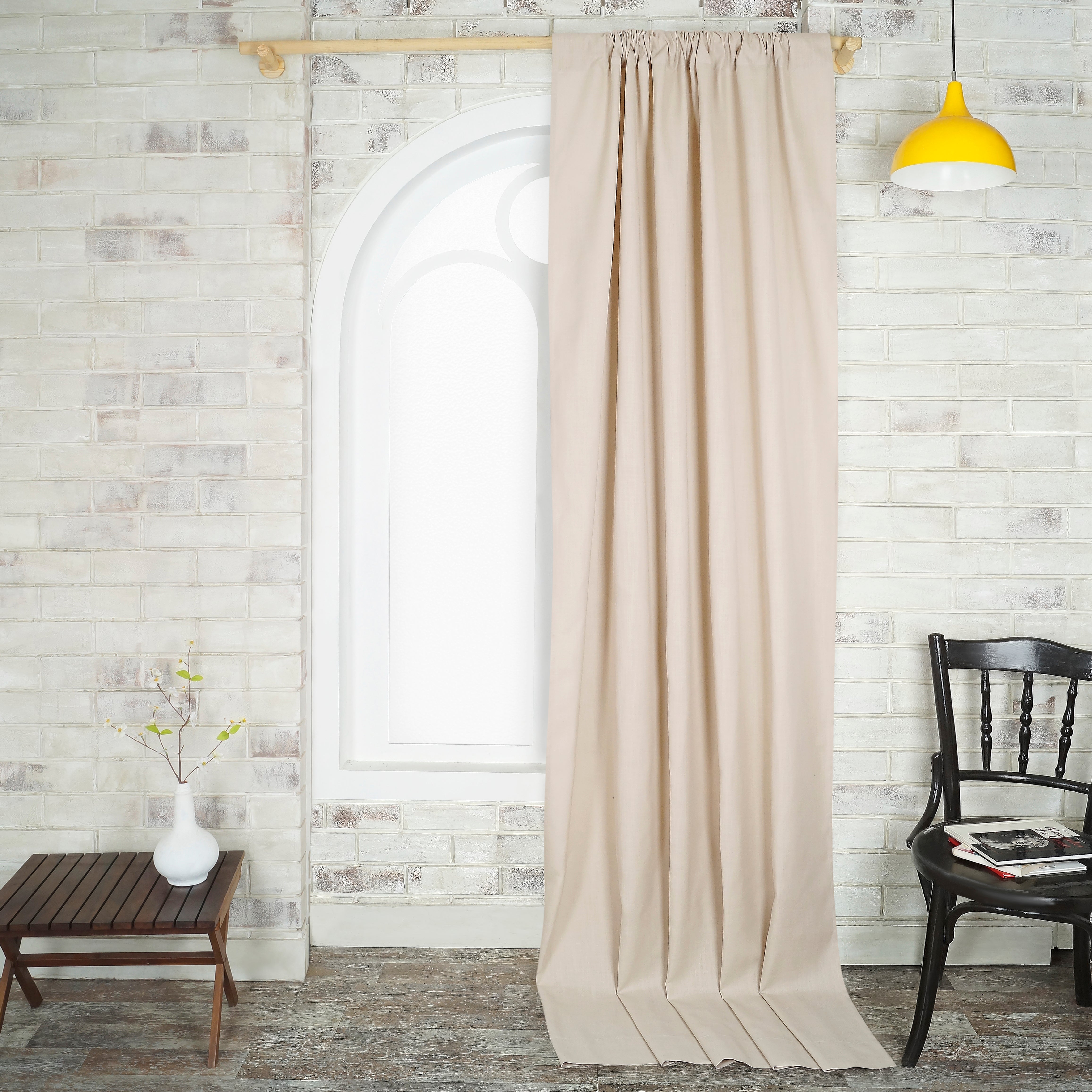 Natural Faux Linen Curtain