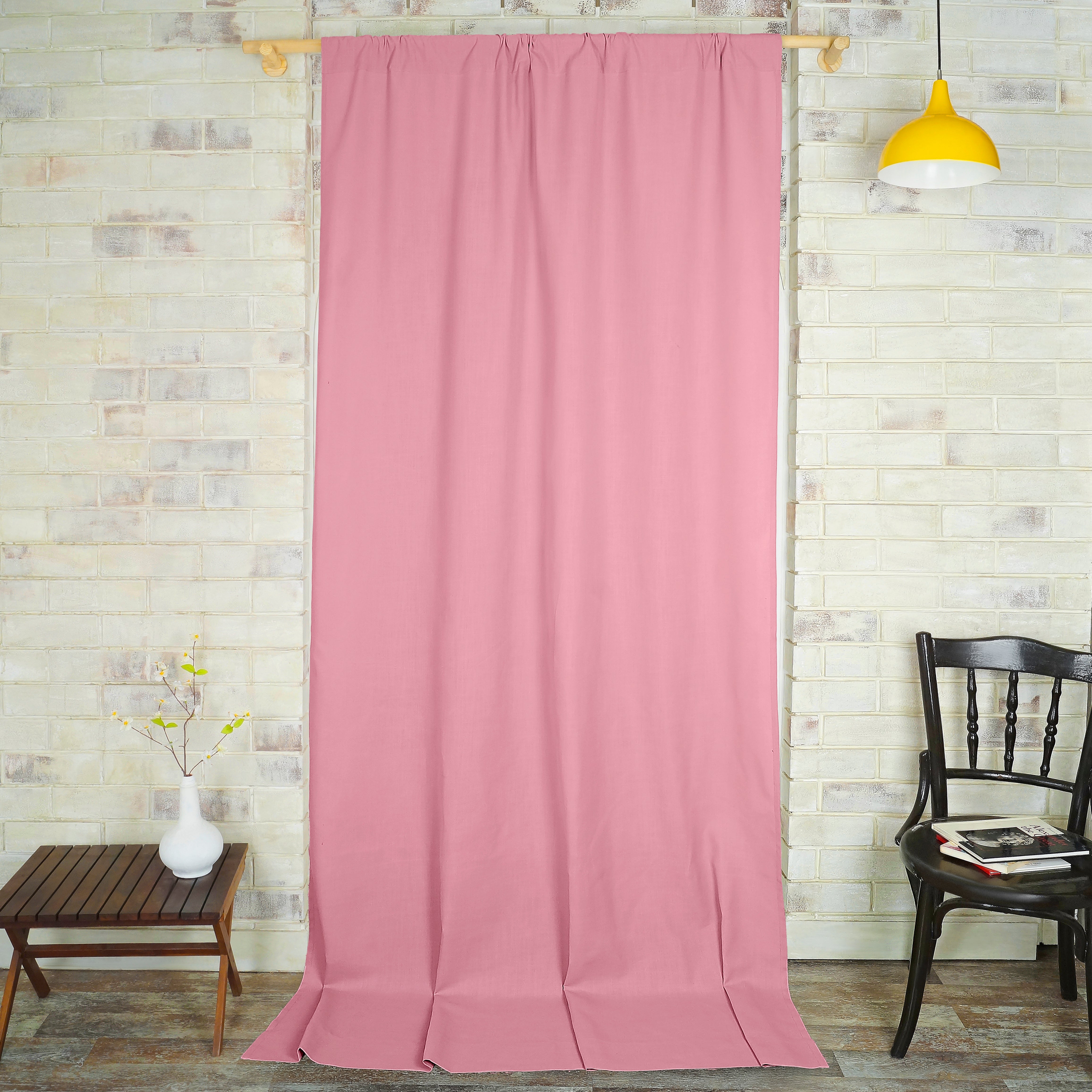 Dusty Pink Faux Linen Curtain