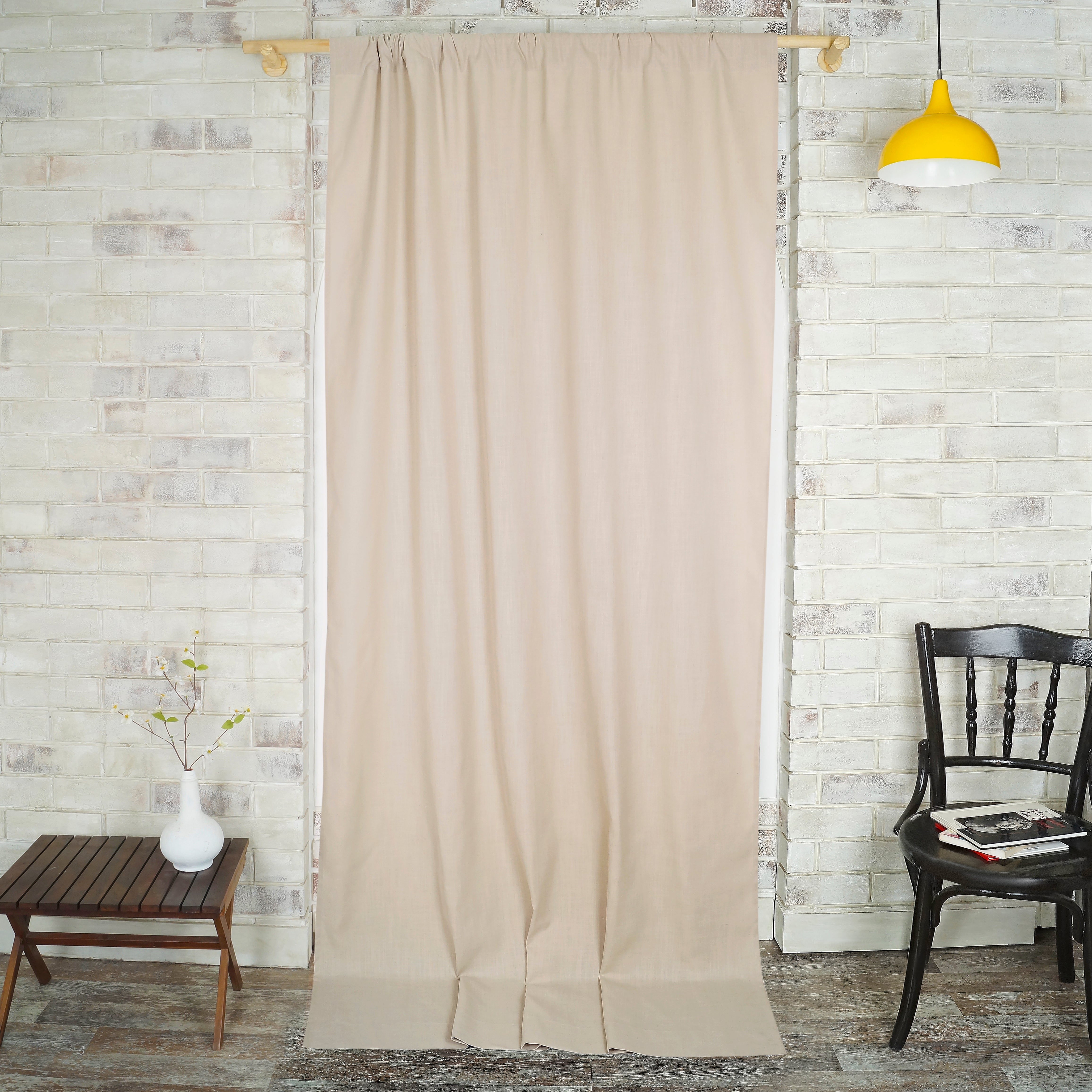 Natural Faux Linen Curtain