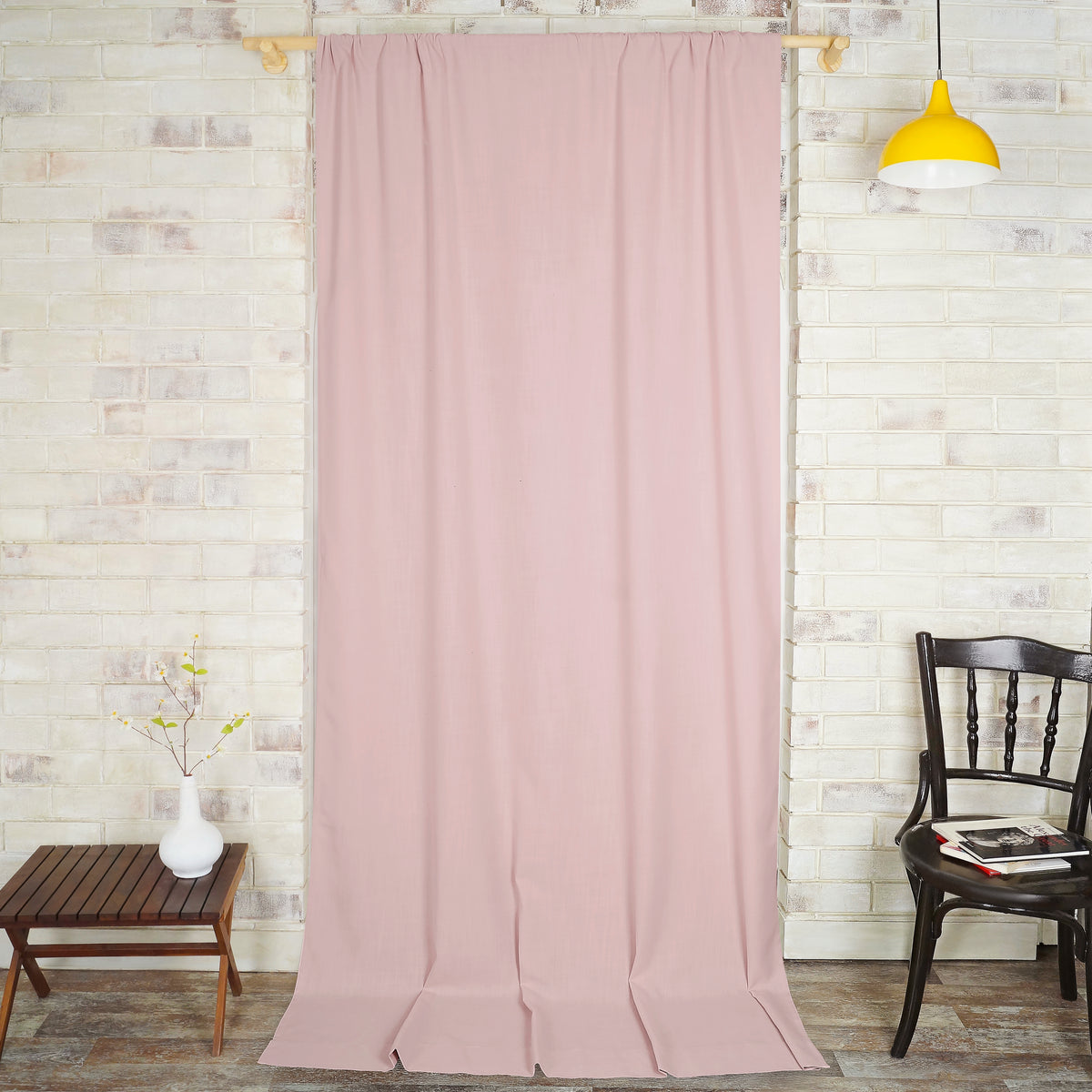 Beige Faux Linen Curtain