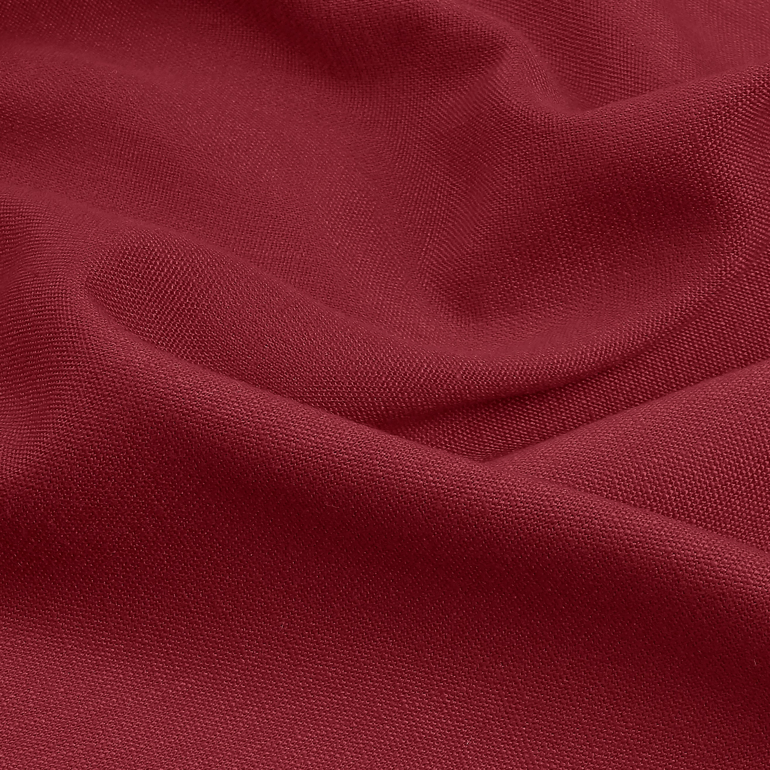 Red Faux Linen Curtain