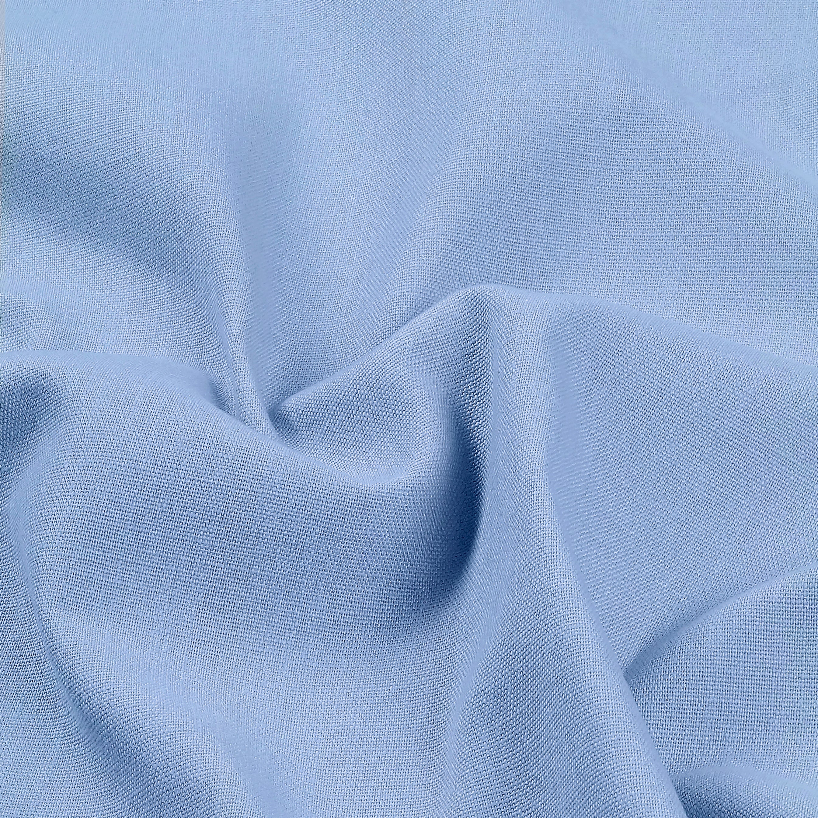 Light Blue Faux Linen Curtain