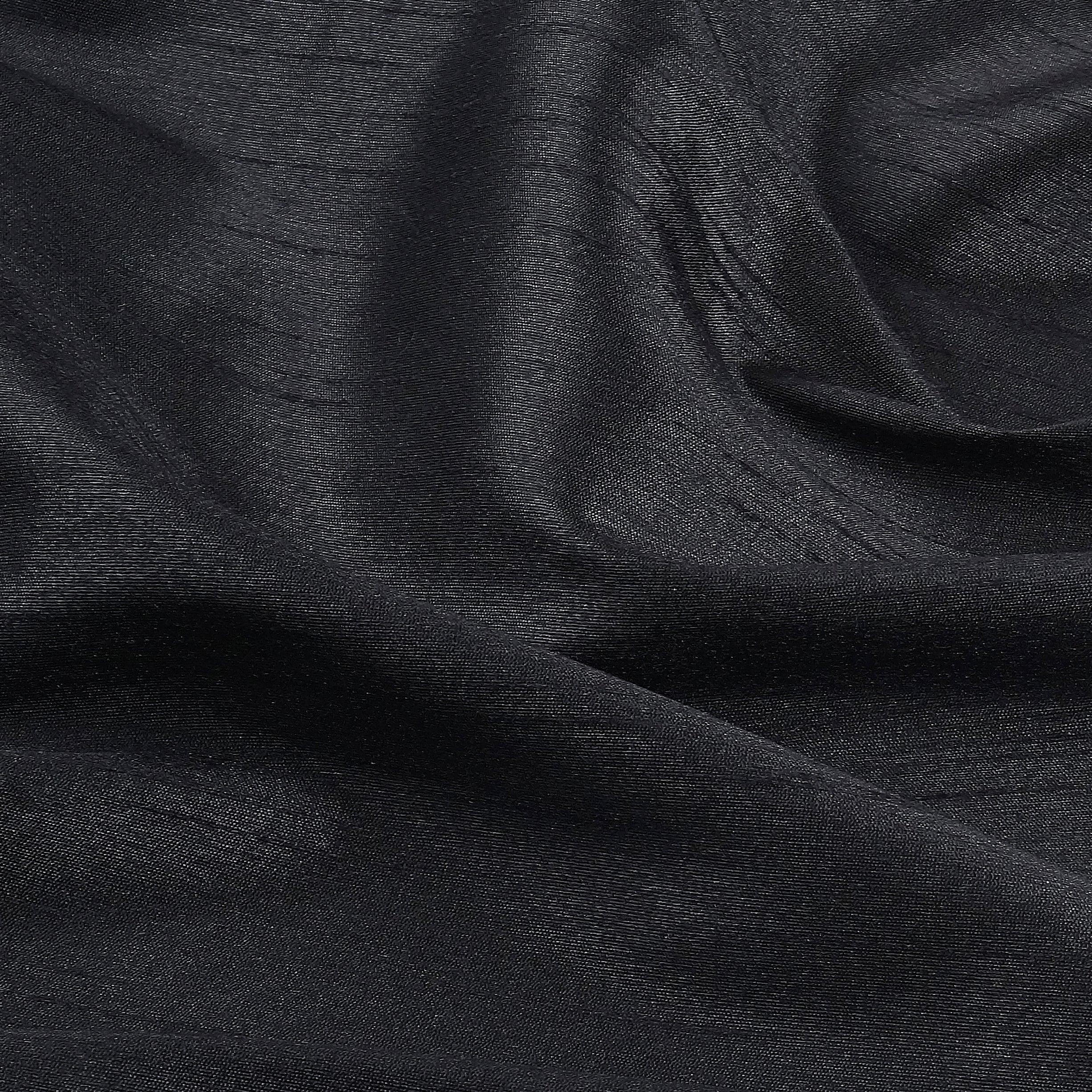 Black Vegan Silk Curtain