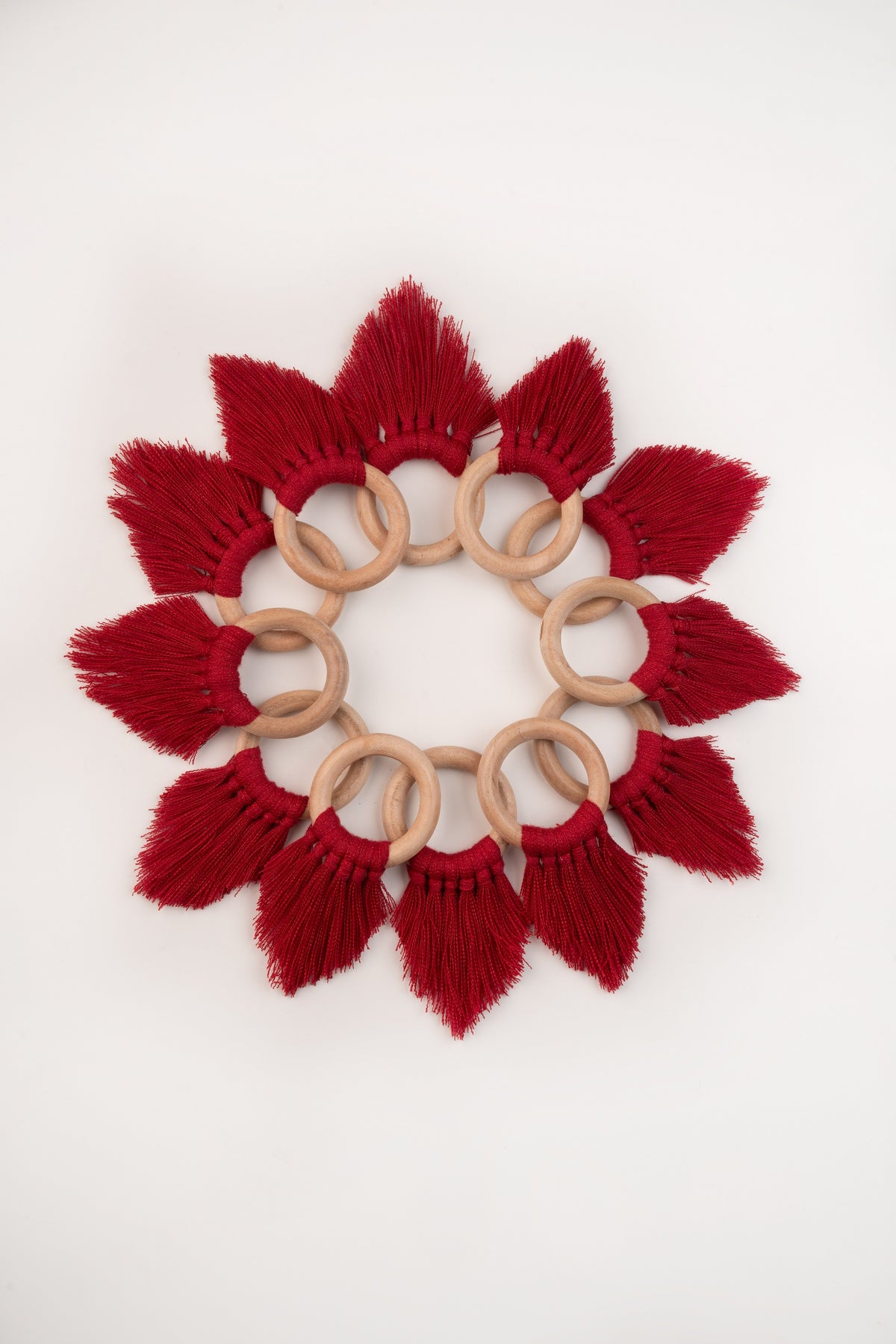 Red Napkin Ring With Fringe