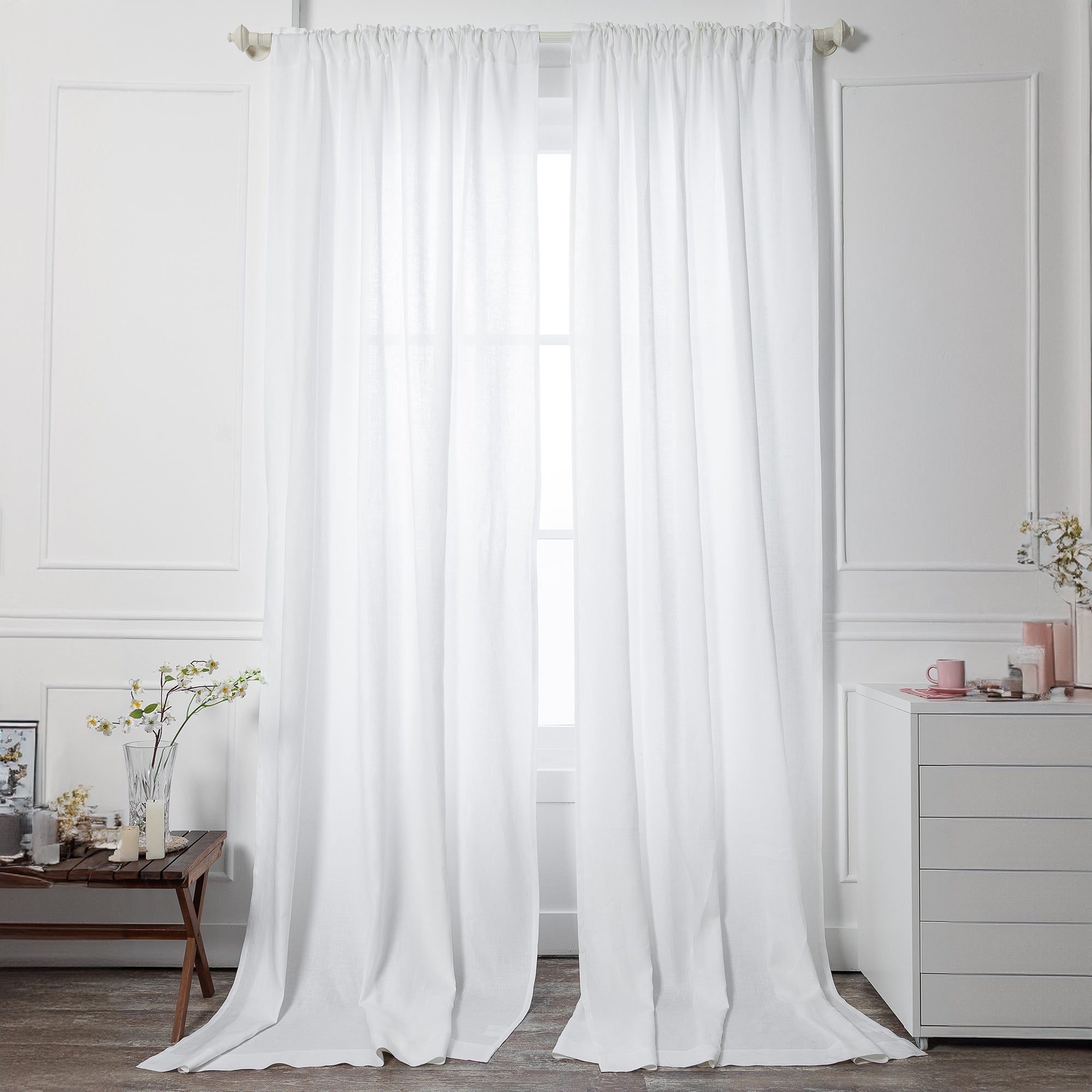 White Linen Curtain