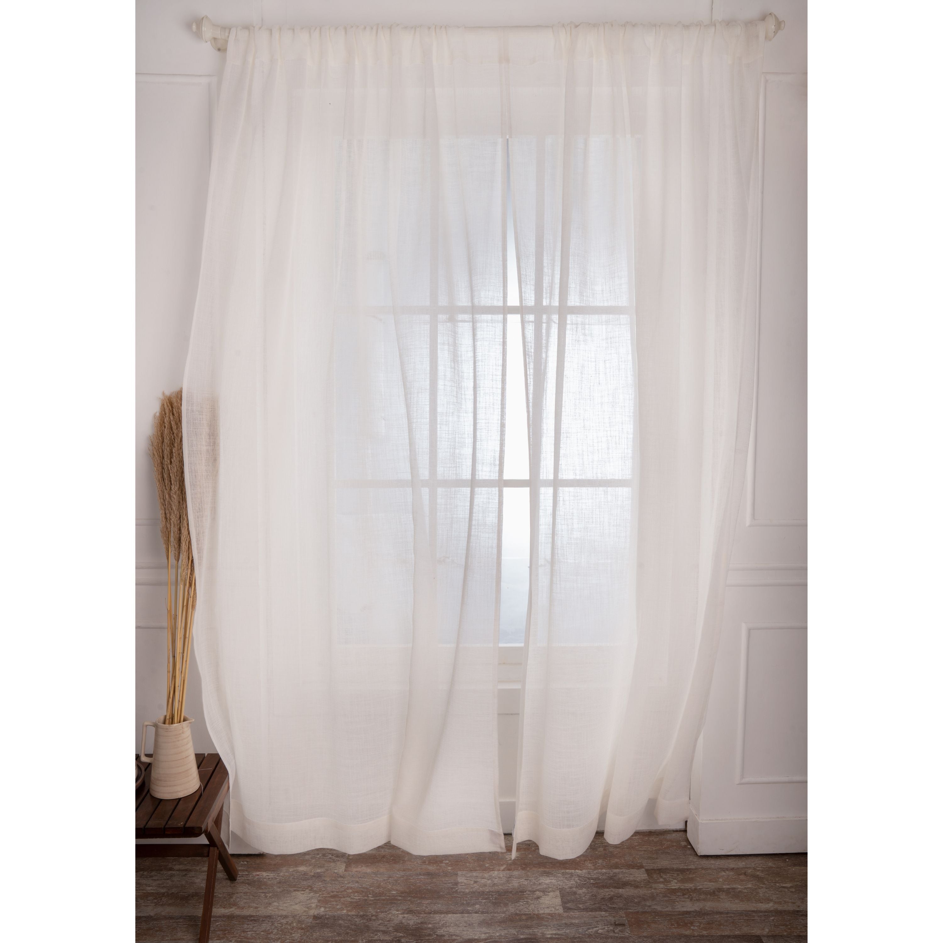 Ivory Faux Jute Curtain