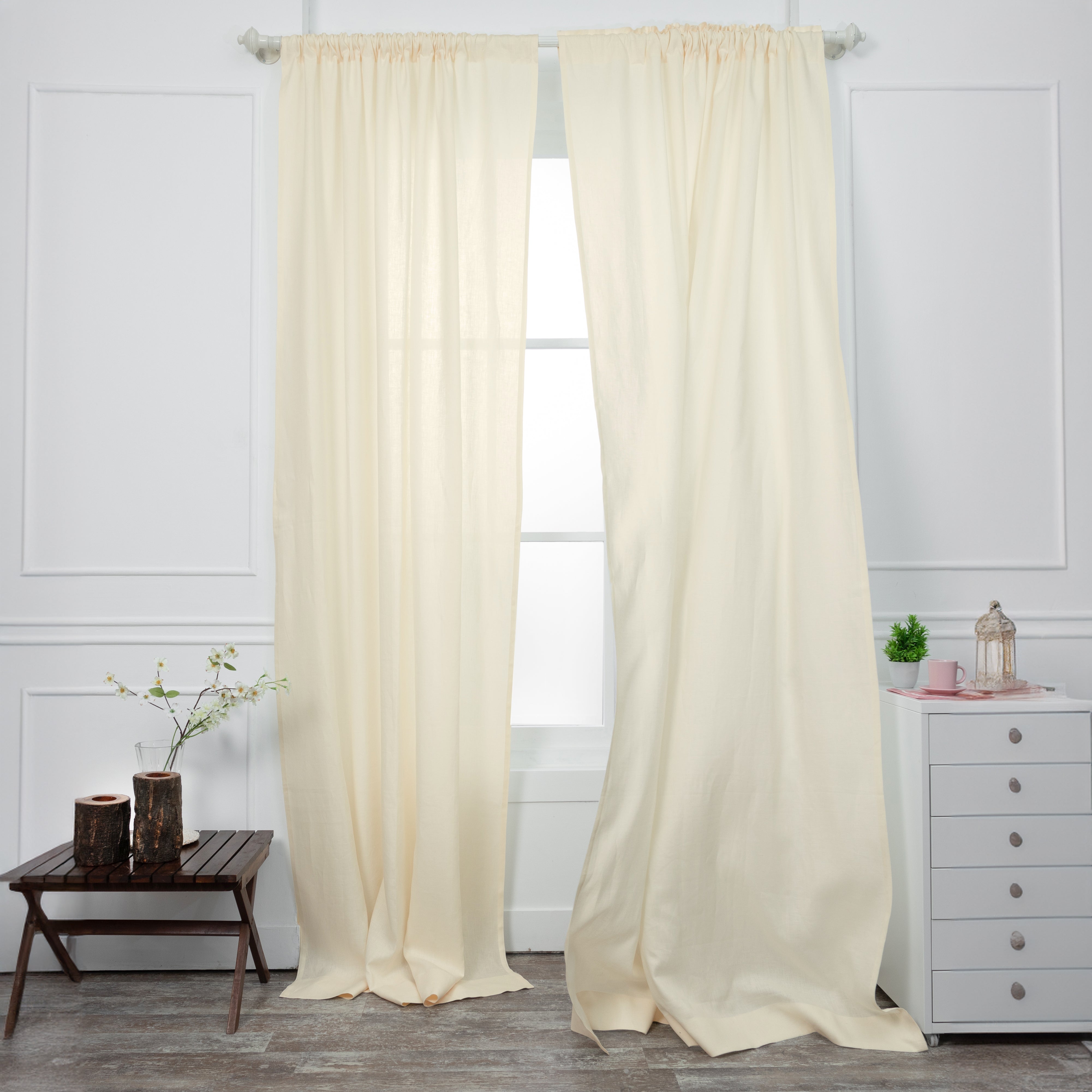 Vanilla Cream Linen Curtain