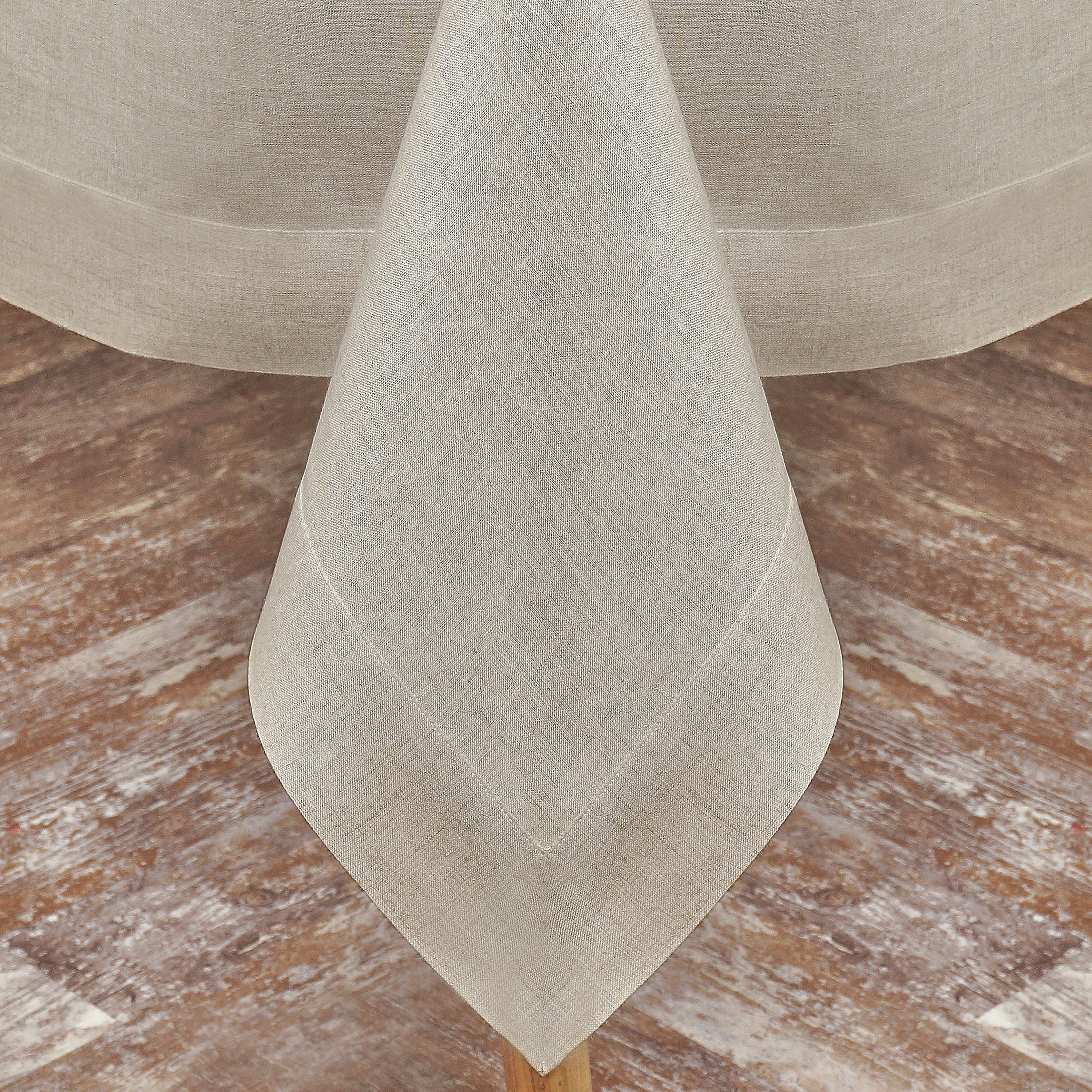 Natural Pure Linen Tablecloth, Hemmed