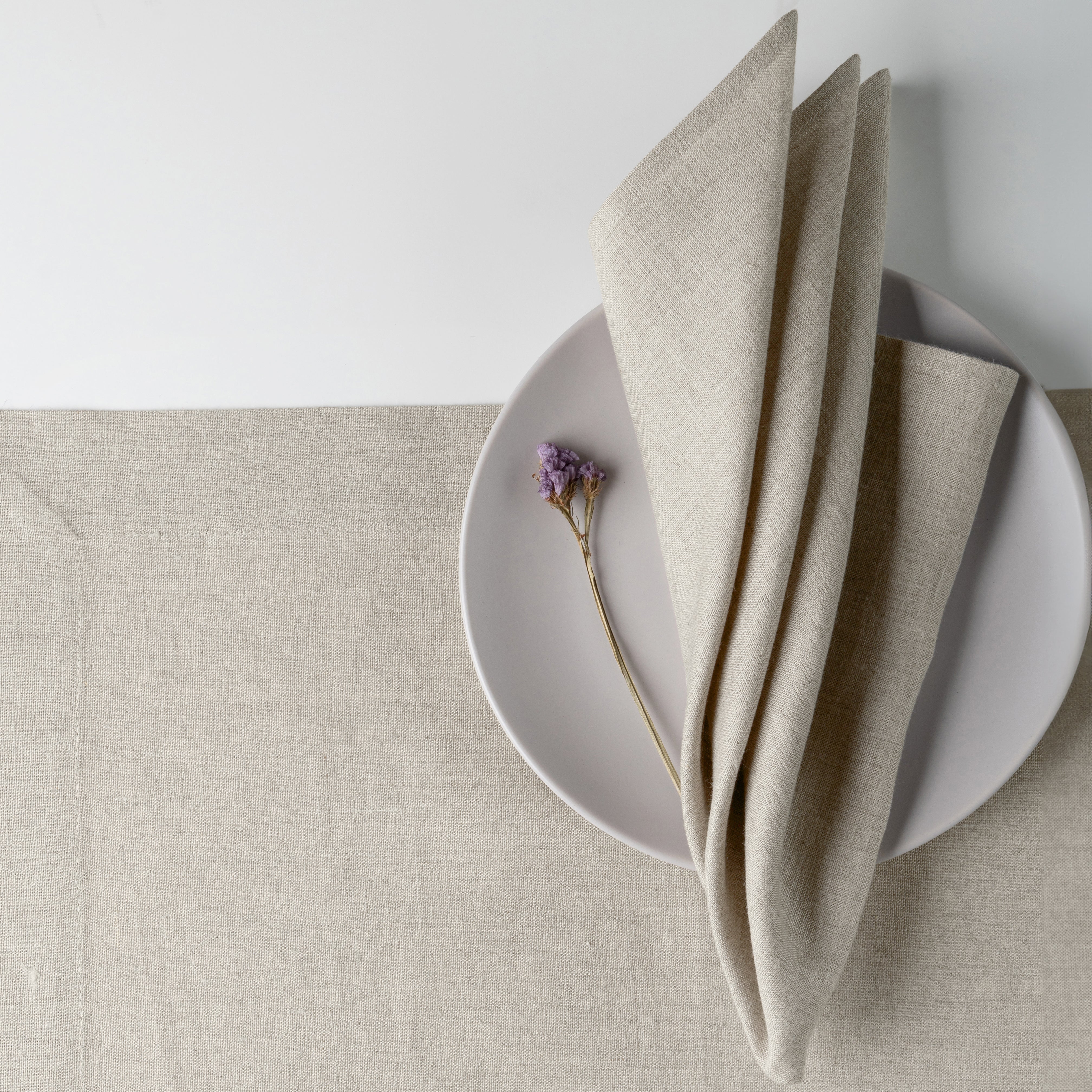 Natural Linen Napkins, Hemmed, 18 x 18 inch, 4 pcs