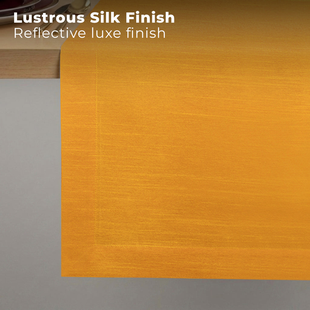 Luxe Shine™ Yellow Table Runner - Mitered Corner