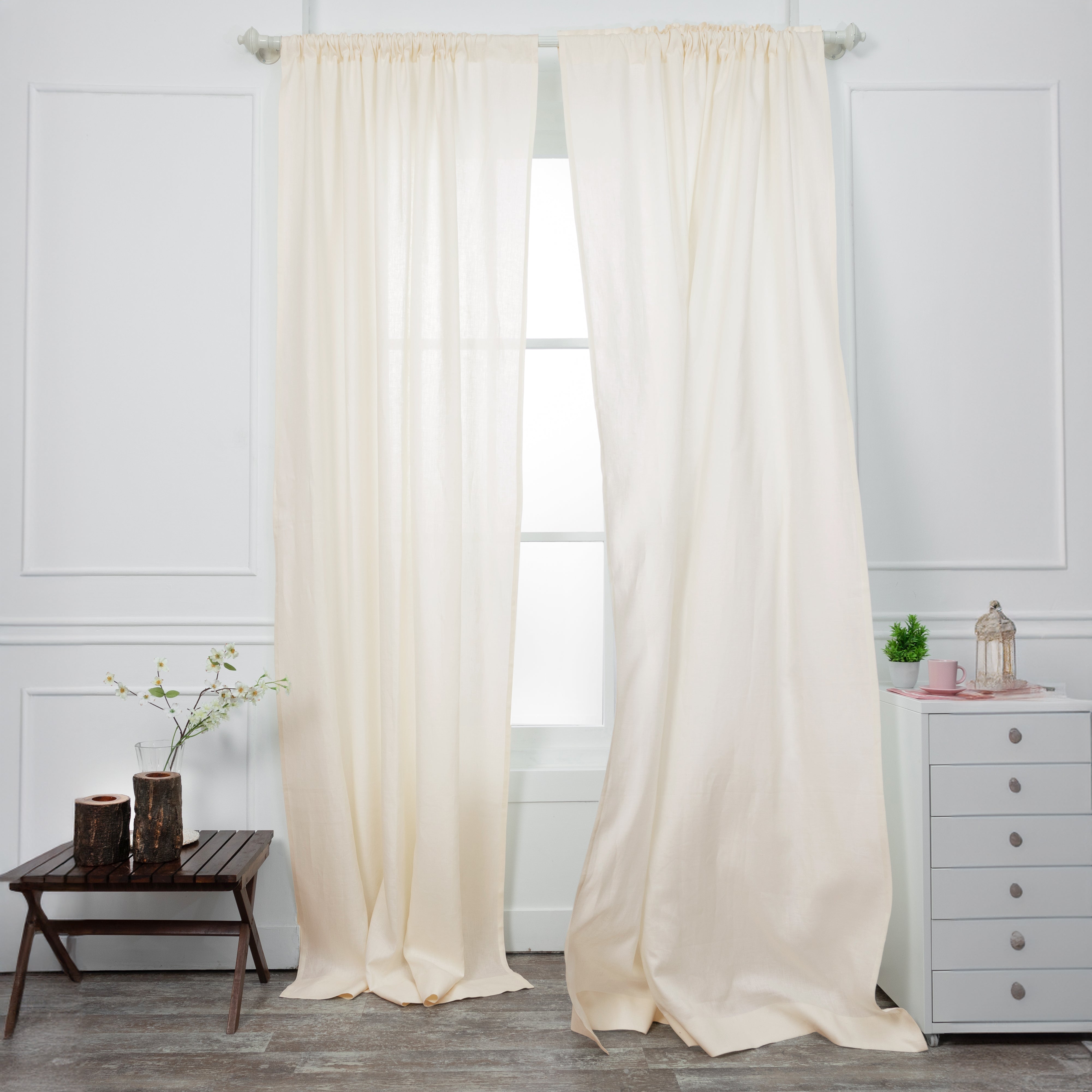 Ivory Linen Curtain | Set of 2