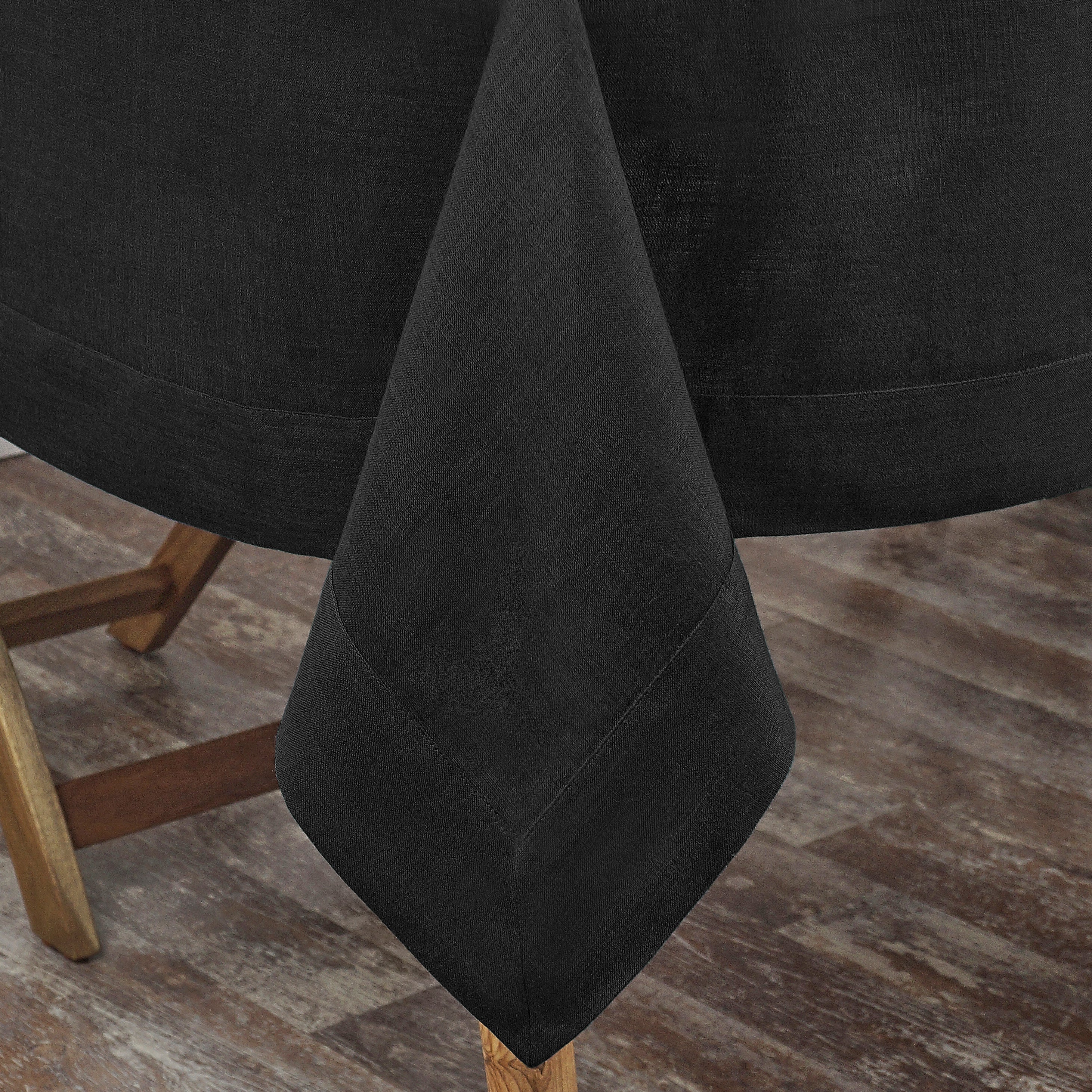 Black Linen Tablecloth, Hemmed