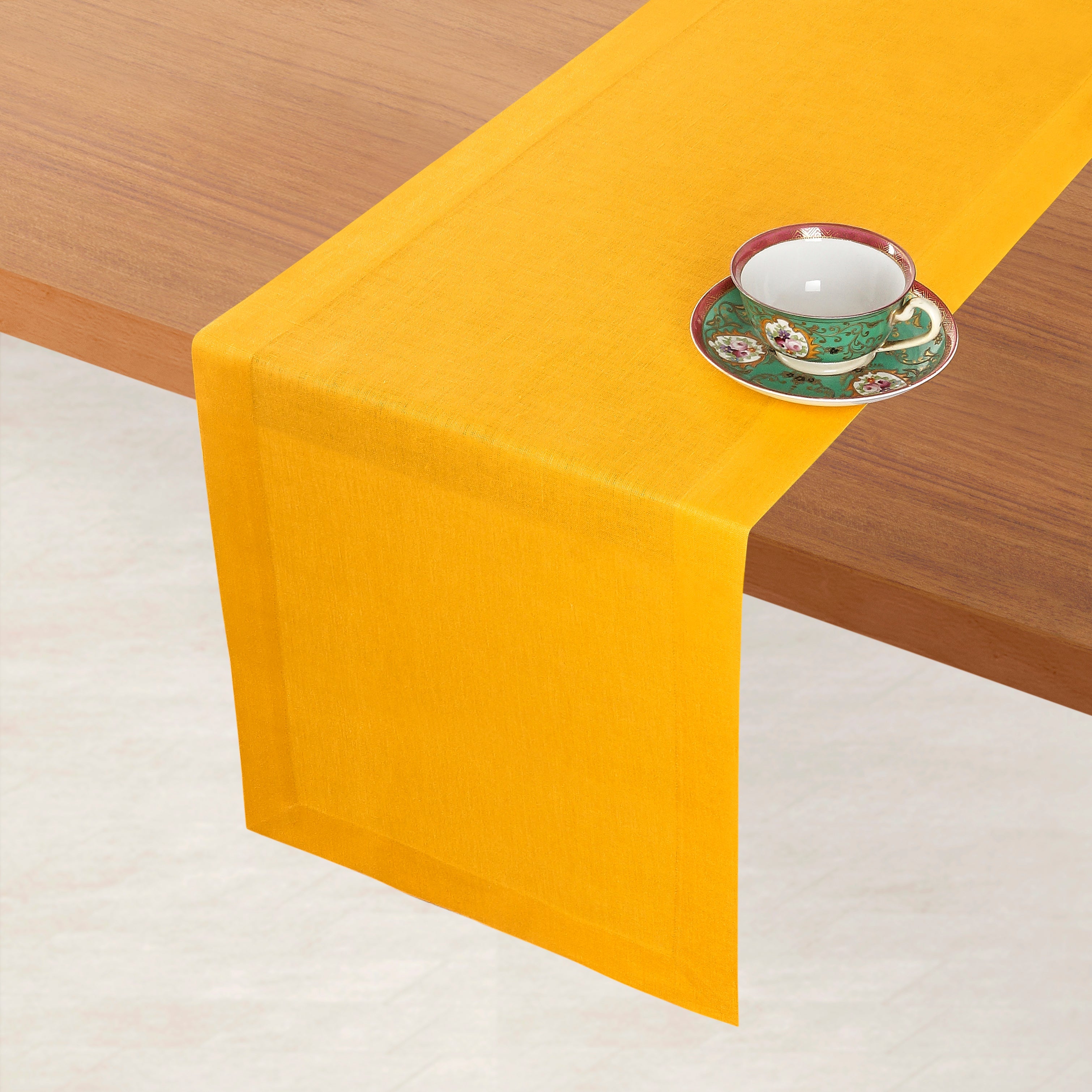 Sunflower Yellow Pure Linen Table Runner - Hemmed