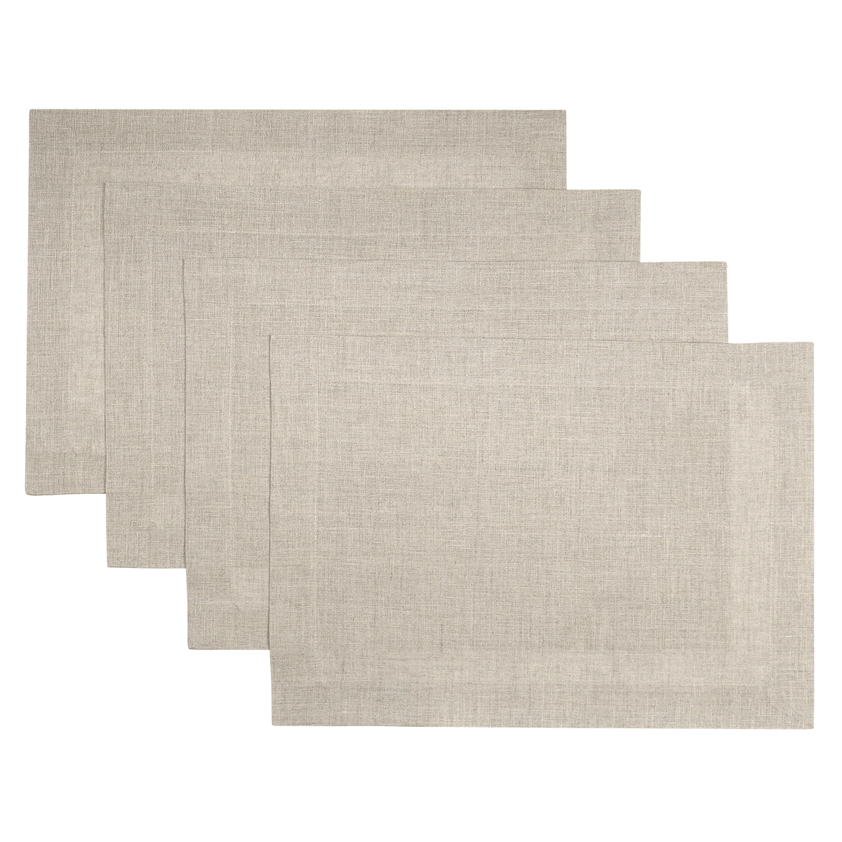 Natural Linen Placemats, Hemmed, 14 x 19 inch, 4 pcs