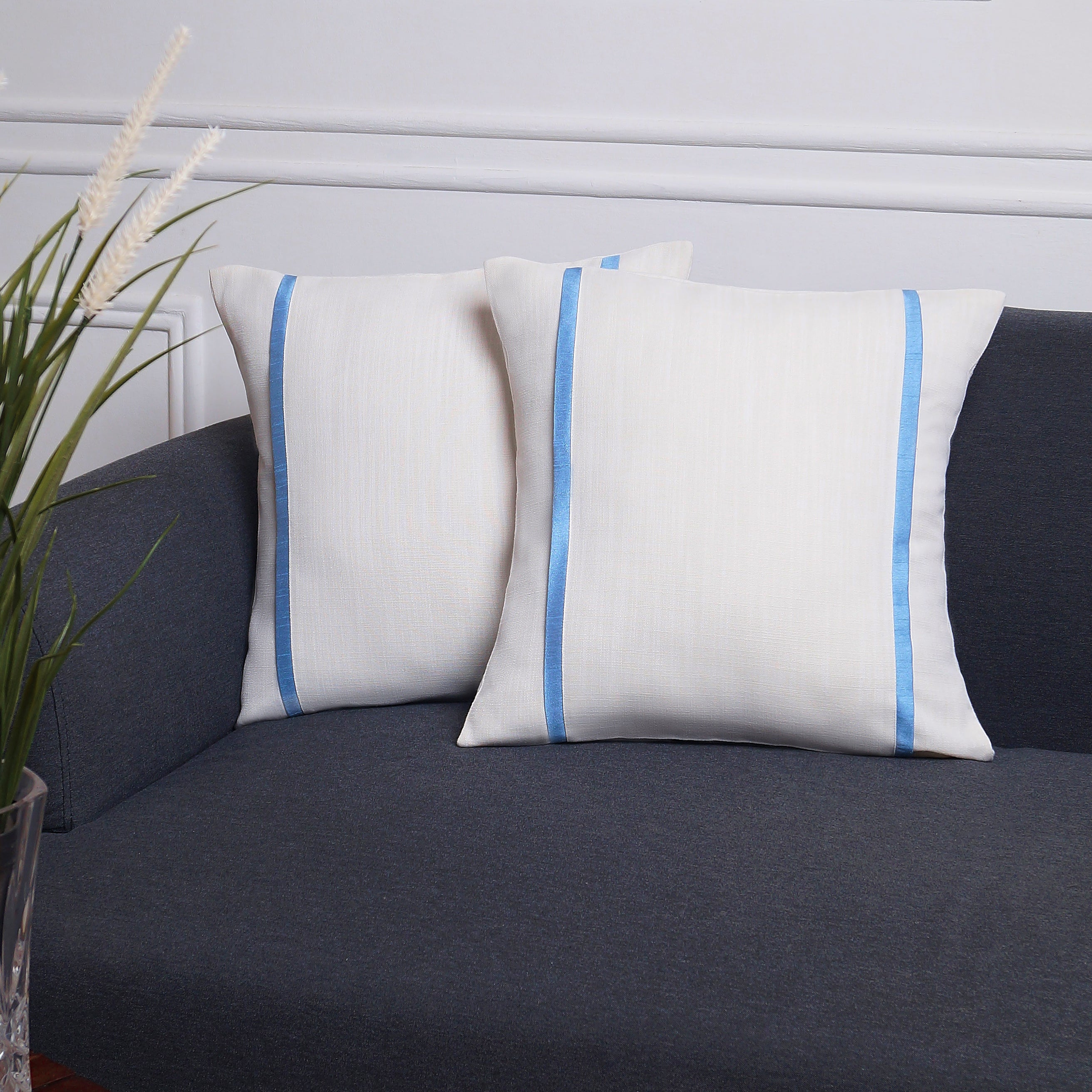 Drift Pillow Cover - White and Blue